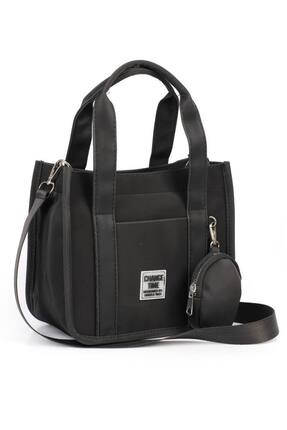 TALKAN Kadın Siyah Mini El ve Omuz Çantası Ayarlanabilir Askılı Fermuarlı Gün...