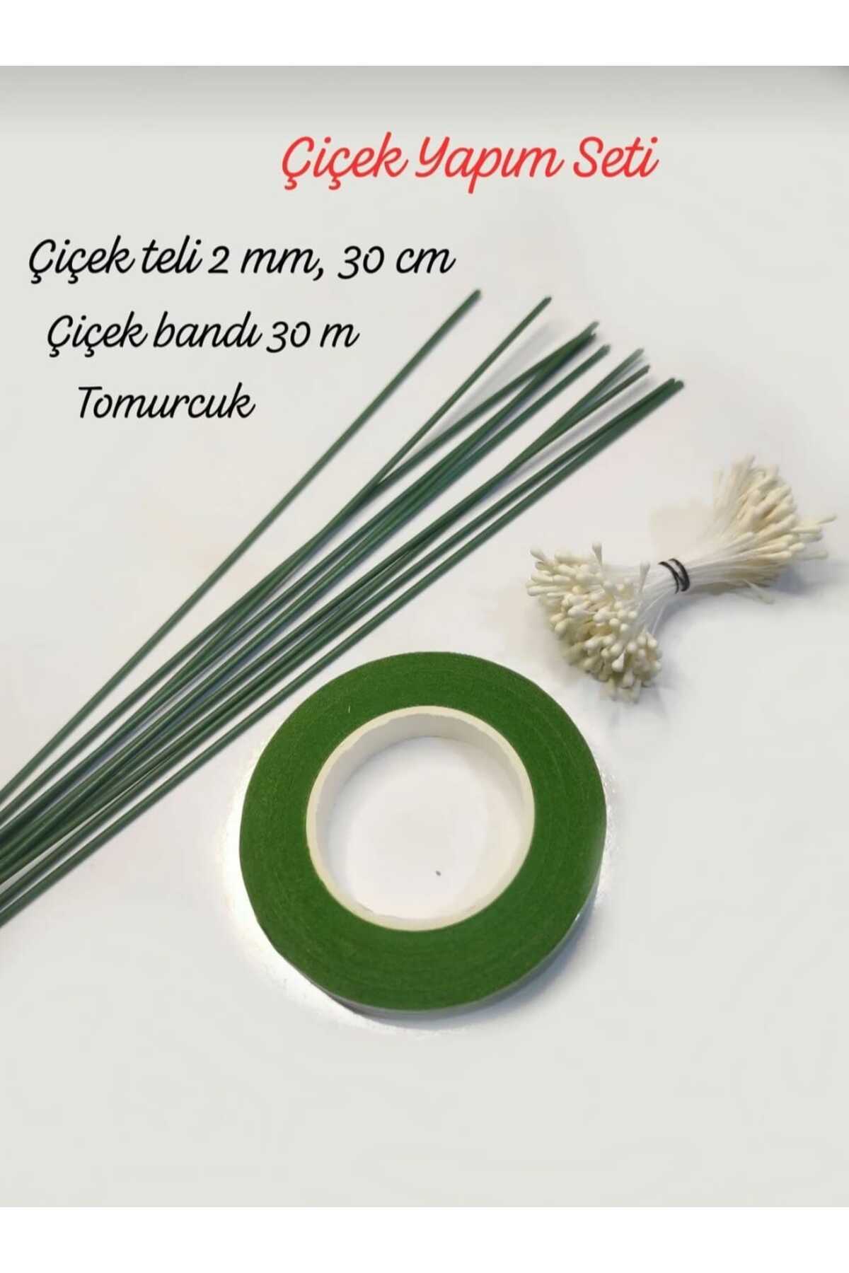 DAYBAG Çiçek Yapım Seti – 3’lü Paket (1 DEMET TOMURCUK ,10 ADET ÇİÇEK TELİ 1 ADET ÇİÇEK BANDI) Şönil