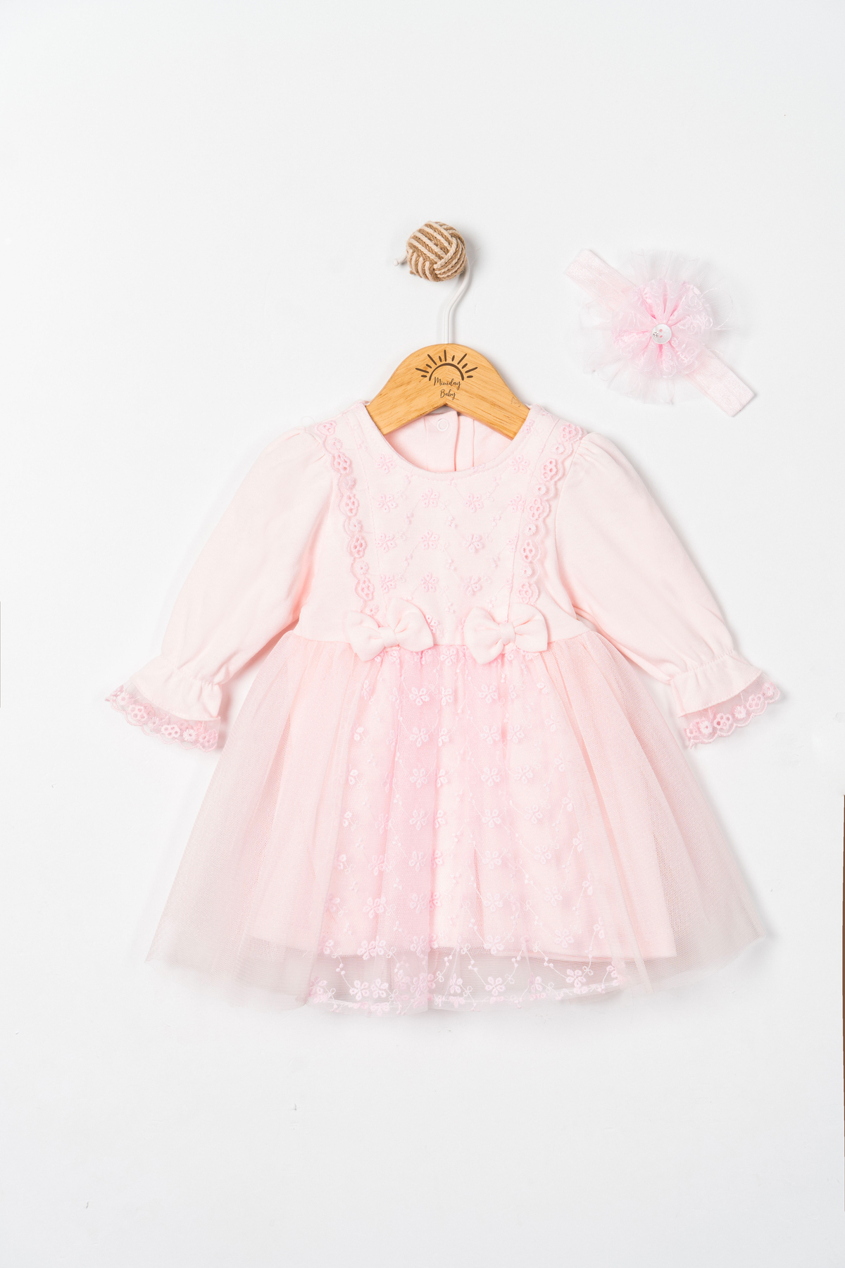 Miniday Baby Kız Bebek Mevlütlük Elbise Bandanalı Dantelli Yeni doğan Hastane çıkışı Gelinlik Abiye Mevlitlik 68 fotoğrafı 2 (önizleme)