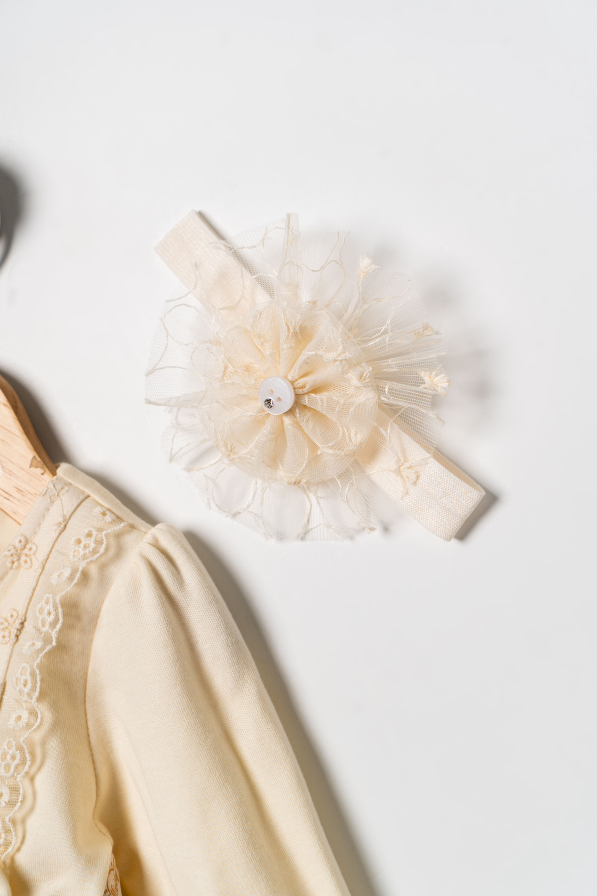 Miniday Baby Kız Bebek Mevlütlük Elbise Bandanalı Dantelli ELB1068 fotoğrafı 5 (önizleme)