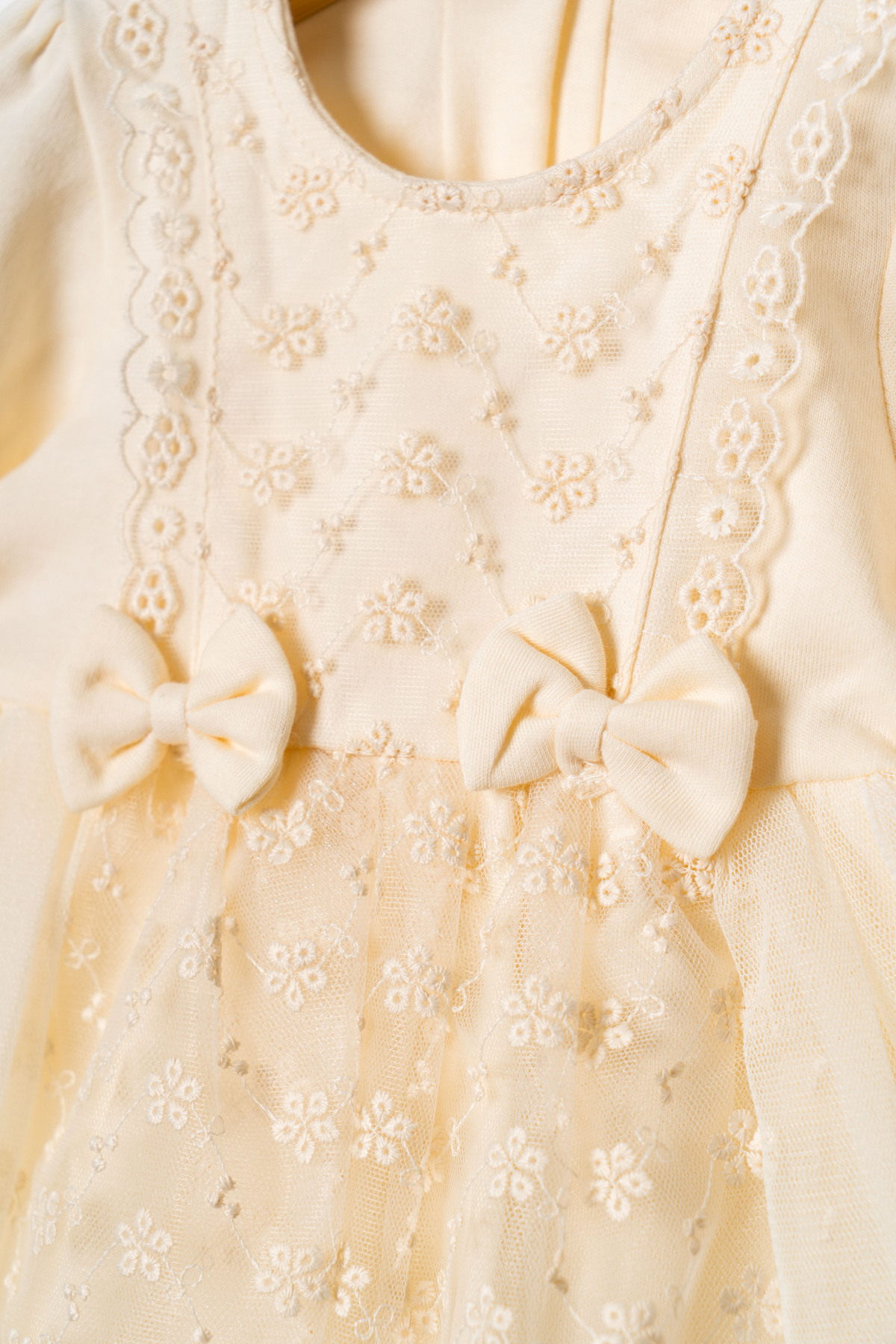 Miniday Baby Kız Bebek Mevlütlük Elbise Bandanalı Dantelli ELB1068 fotoğrafı 4 (önizleme)