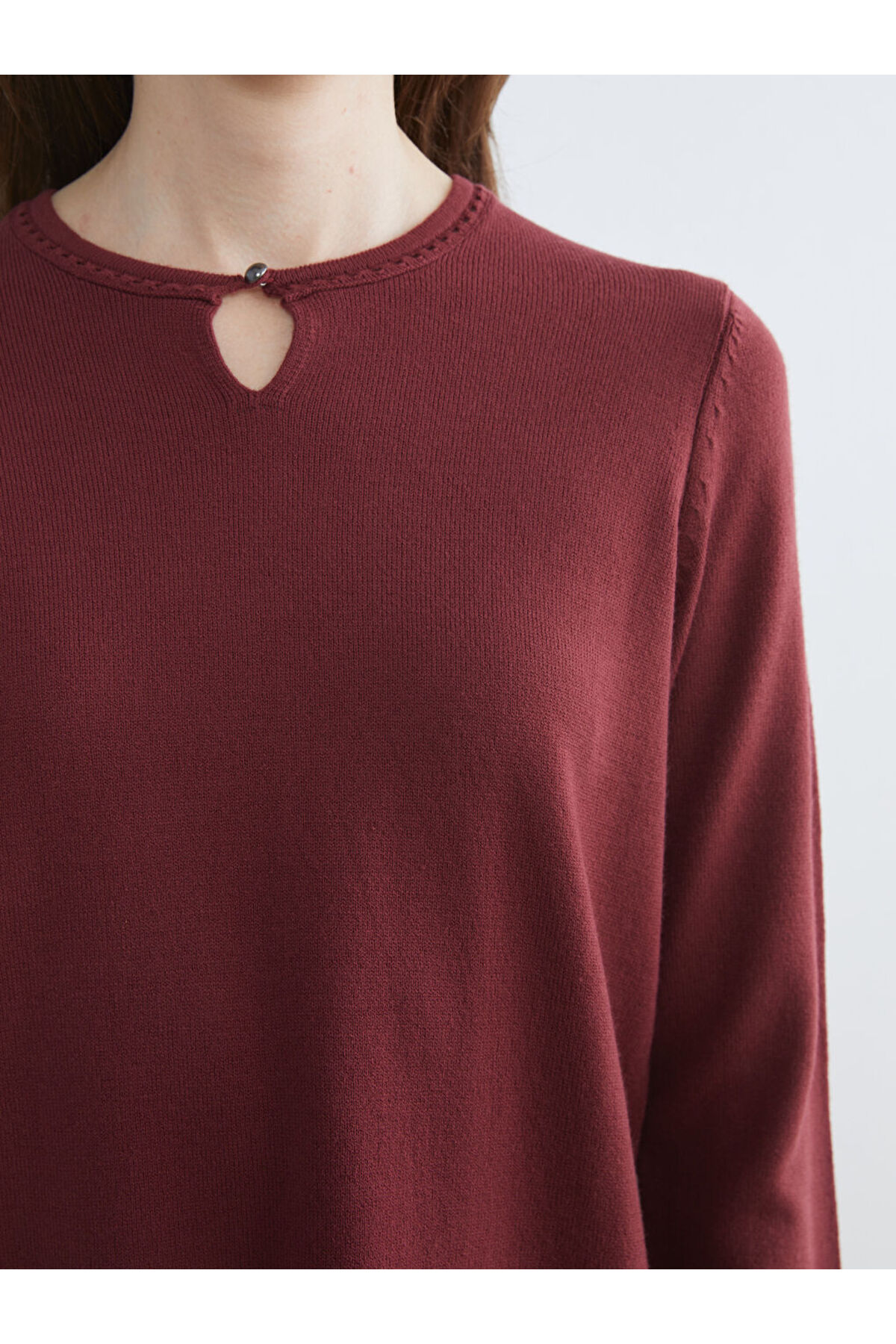 LC Waikiki Bordo Bisiklet Yaka Kadın Triko Kazak fotoğrafı 3 (önizleme)