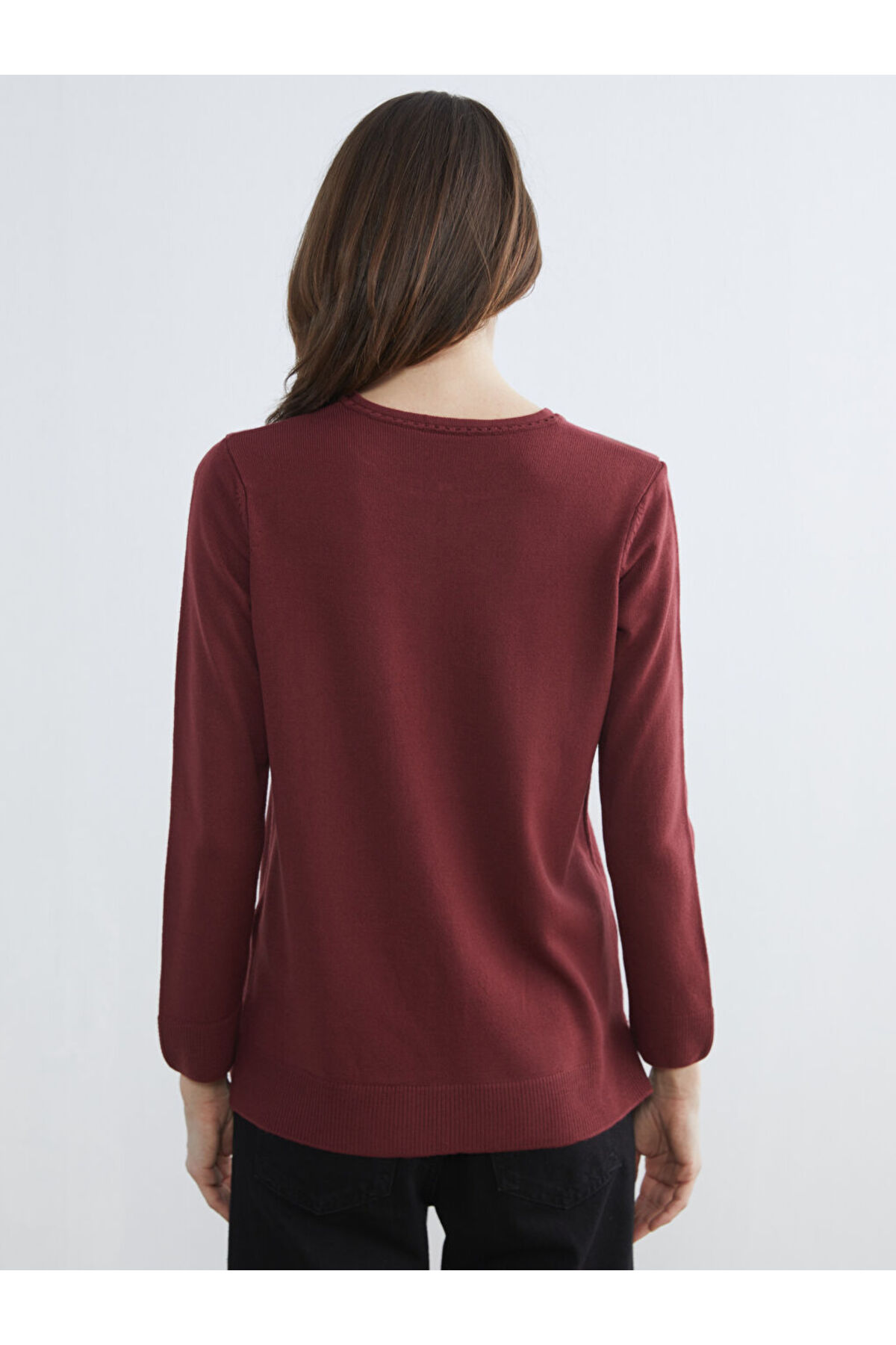 LC Waikiki Bordo Bisiklet Yaka Kadın Triko Kazak fotoğrafı 4 (önizleme)