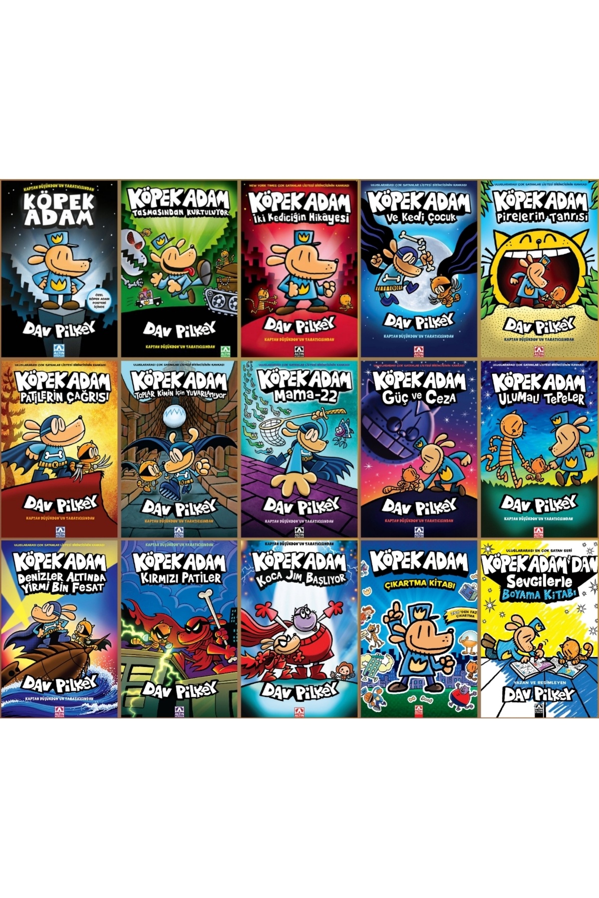 Altın Kitaplar Köpek Adam 1-13. Ciltler + Boyama ve Çıkartma
