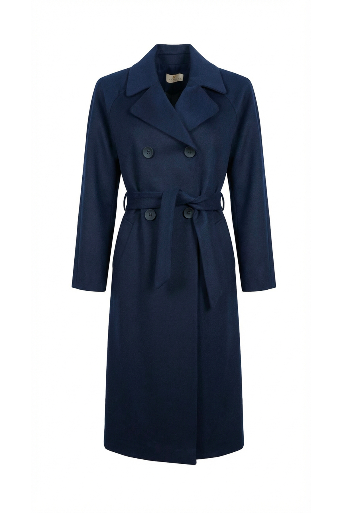 Soydan Güner  Kadın Oversize Kuşaklı Uzun Kaban (Gerçek Bedenden 2 Beden Büyük) Lacivert 2050 - Görsel 6