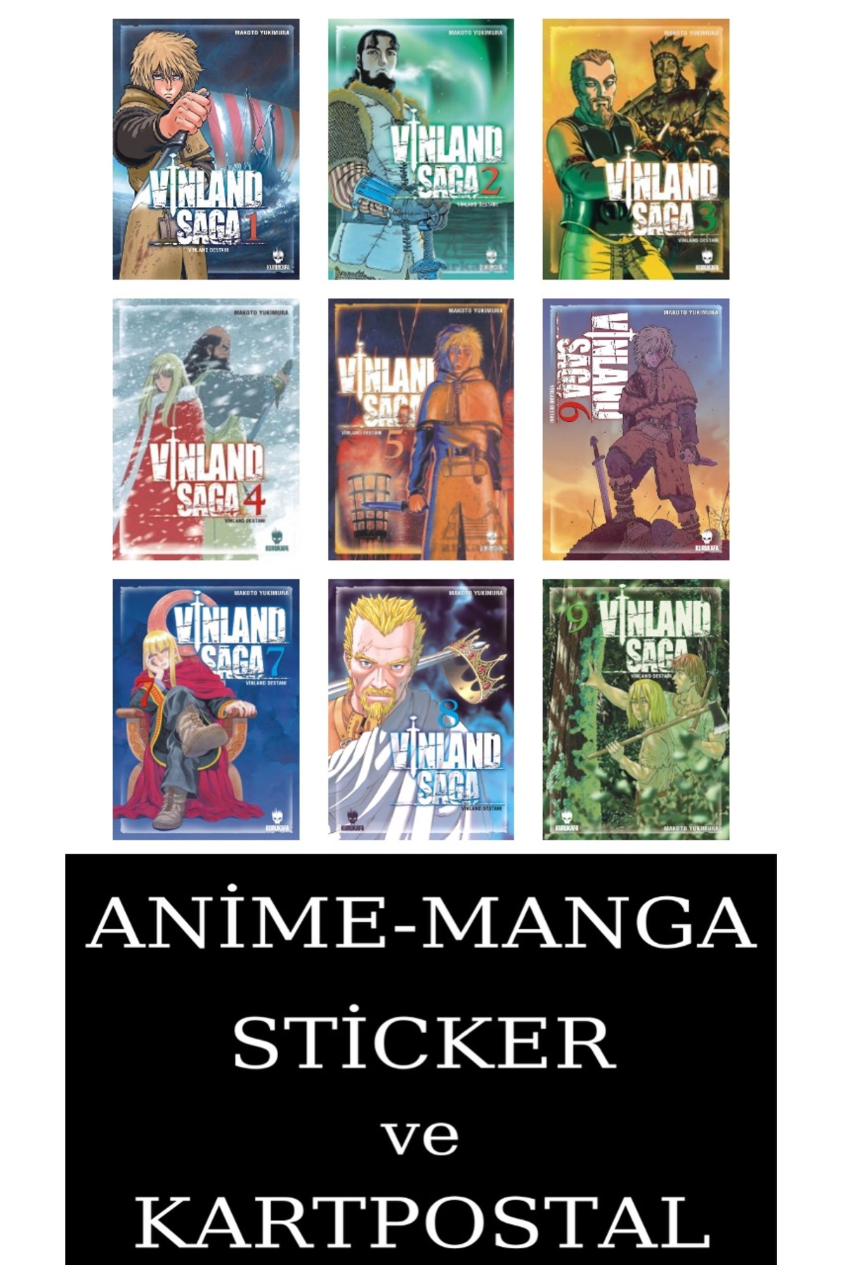 Kurukafa Yayınevi Vinland Saga 1-2-3-4-5-6-7-8-9 Manga Seti (9