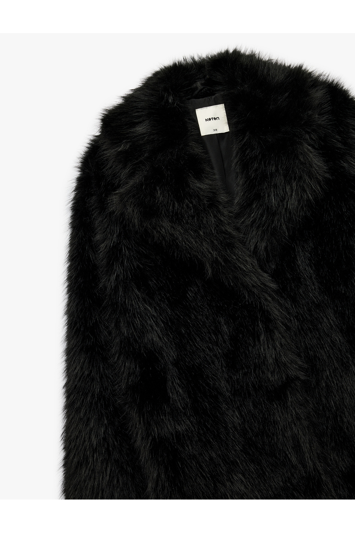 Koton  Suni Kürk Kaban Oversize Uzun Kollu Cepli - Görsel 8