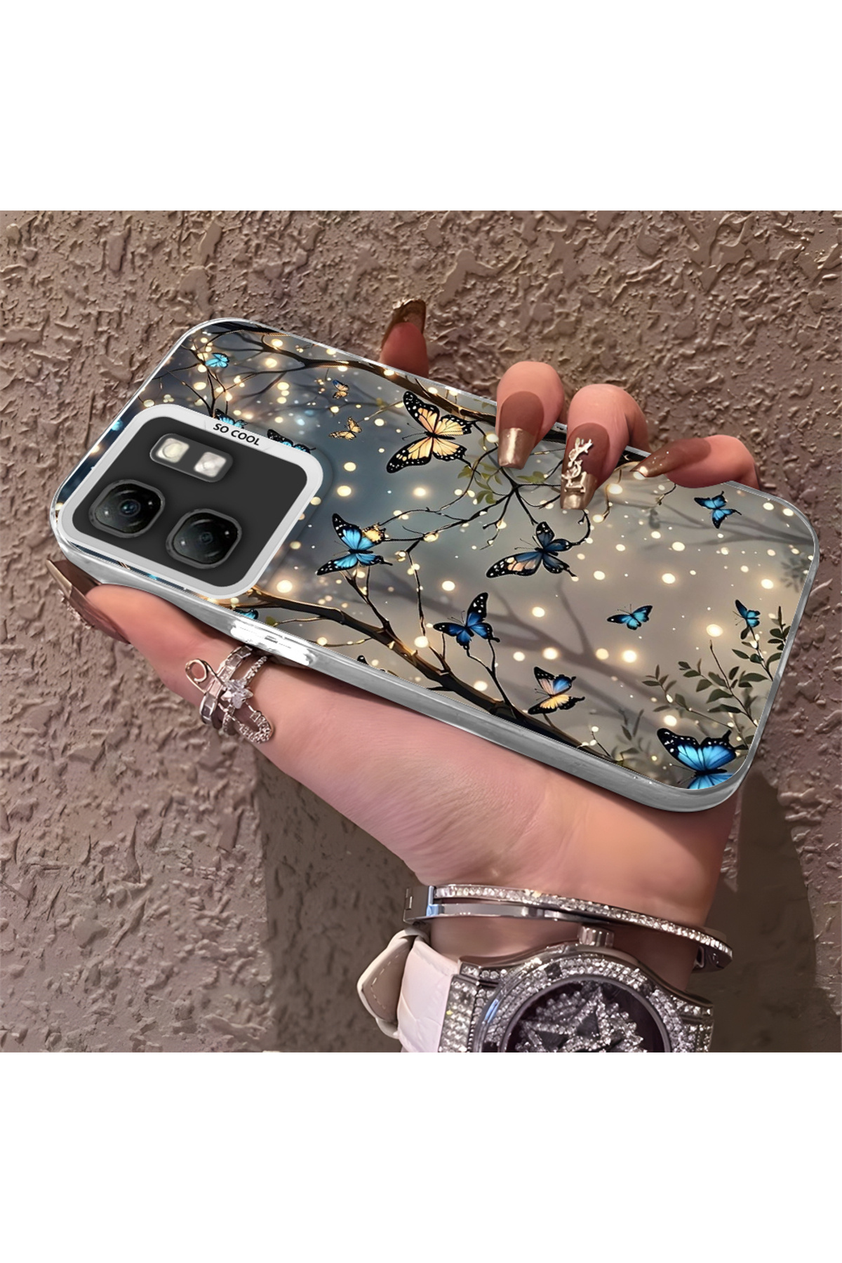 Infinix Smart 9 Compatible Phone Case Beautiful Butterfly Anti-shock Camera Anti-fall