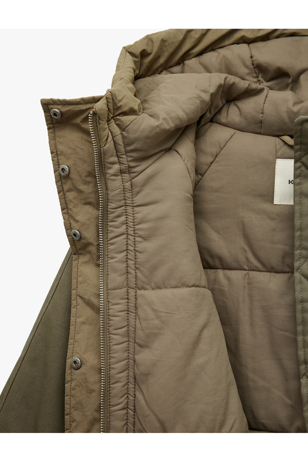 Koton  Uzun Kollu Cepli Kapüşonlu Bomber Mont - Görsel 7