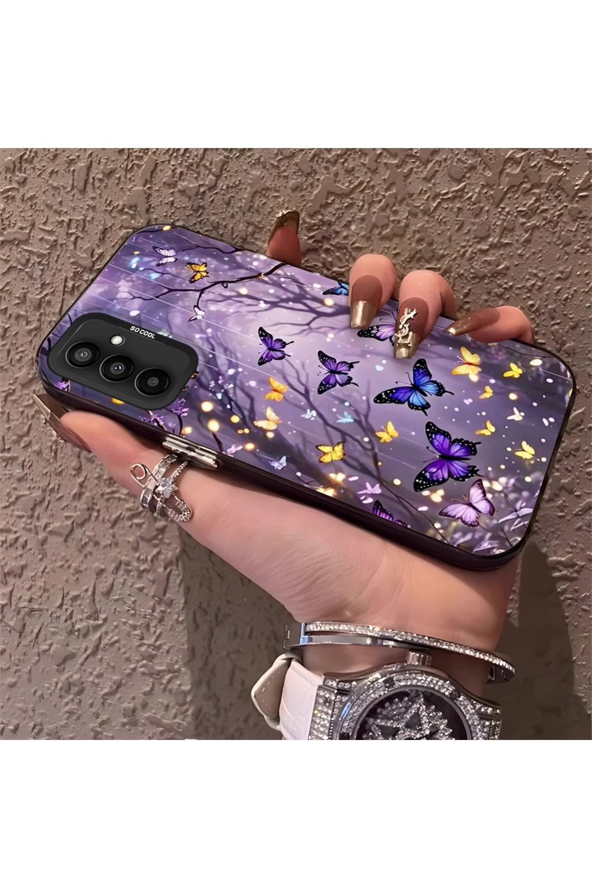 Samsung Galaxy M13/M23 Compatible Phone Case Beautiful Butterfly Anti-shock Camera Anti-fall