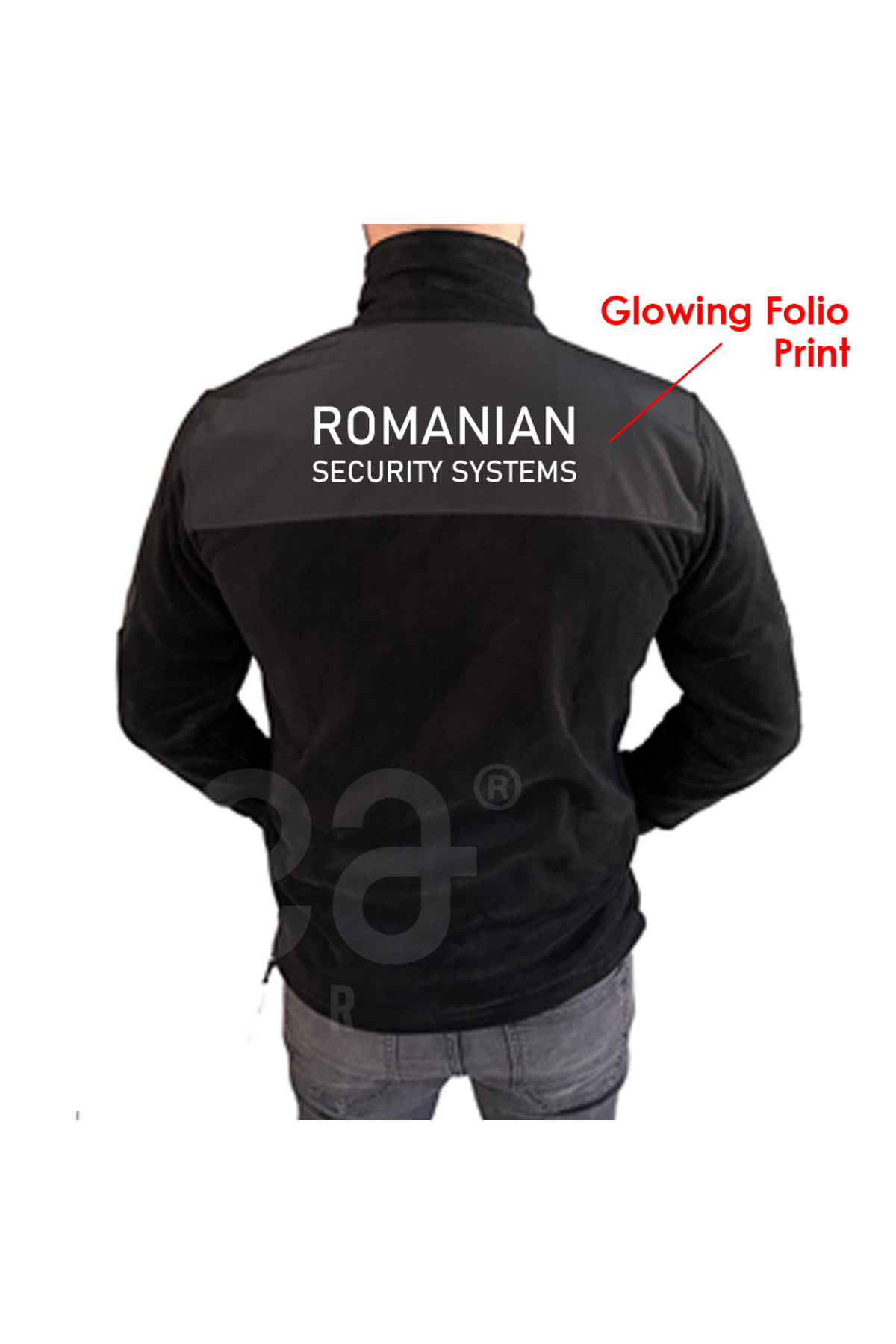 Romanian Security Systems Non-Pilling Full Zipper Softshell Fleece - Softshell Polar Mont Black — مشکی ssh-016 — تصویر 3 از 5