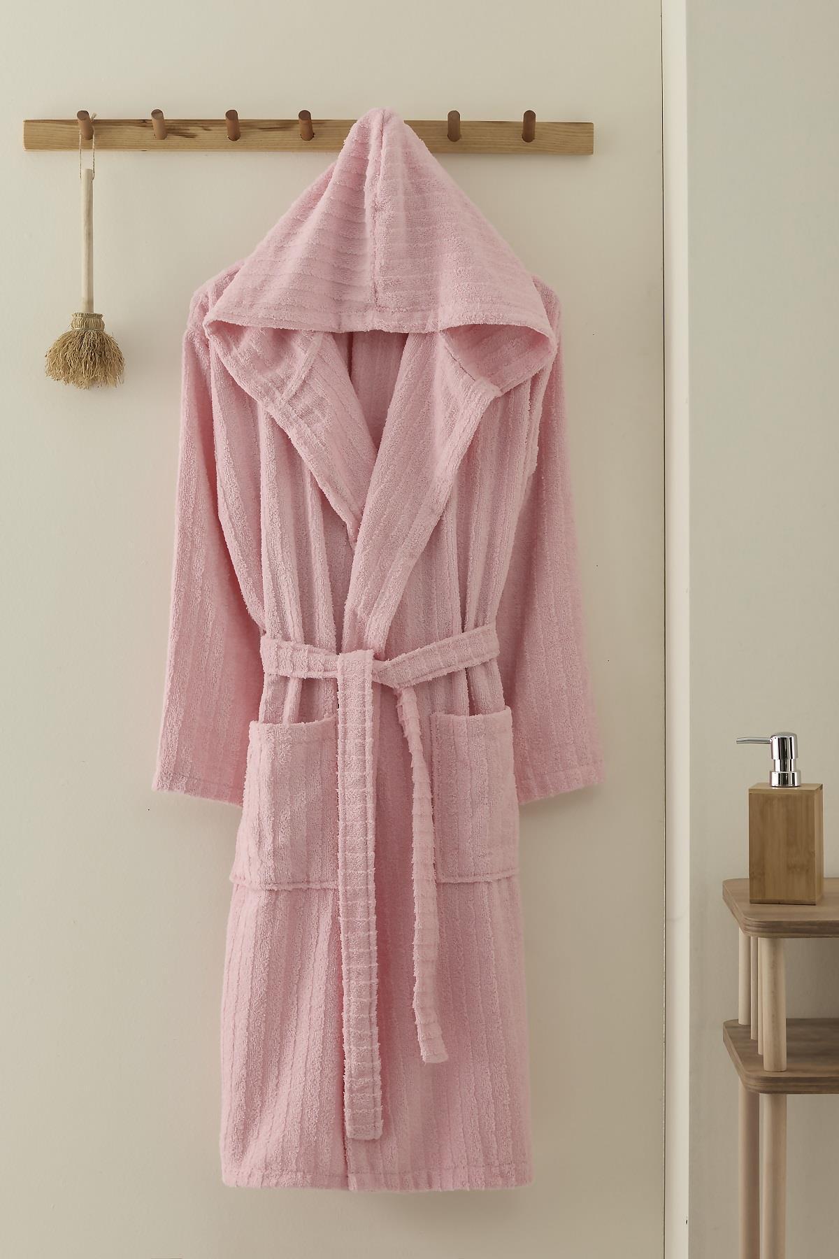 Semecca Pamuklu Kapüşonlu Unisex Bornoz