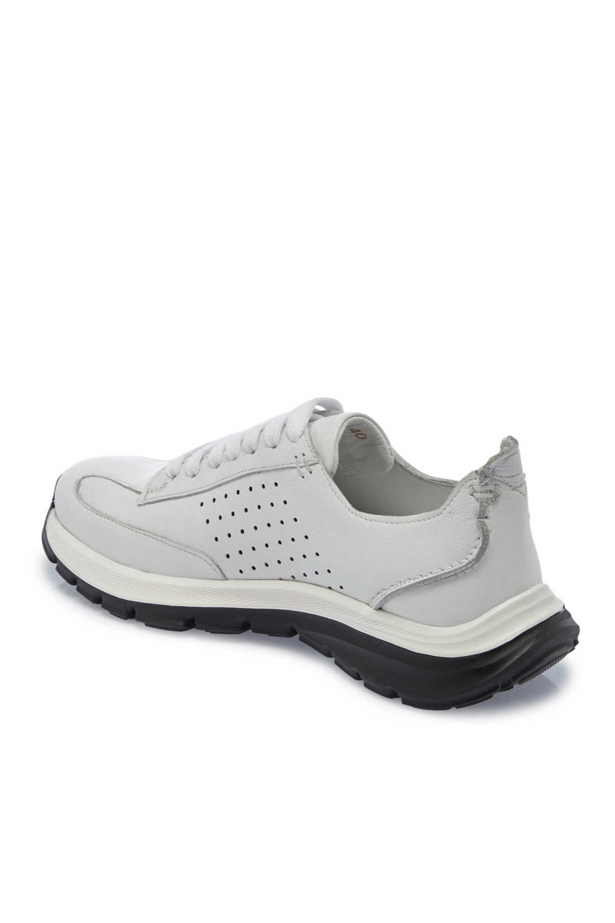 Tergan  Beyaz Hakiki Deri Erkek Sneaker - E25S1AY57552-A26 - Görsel 3