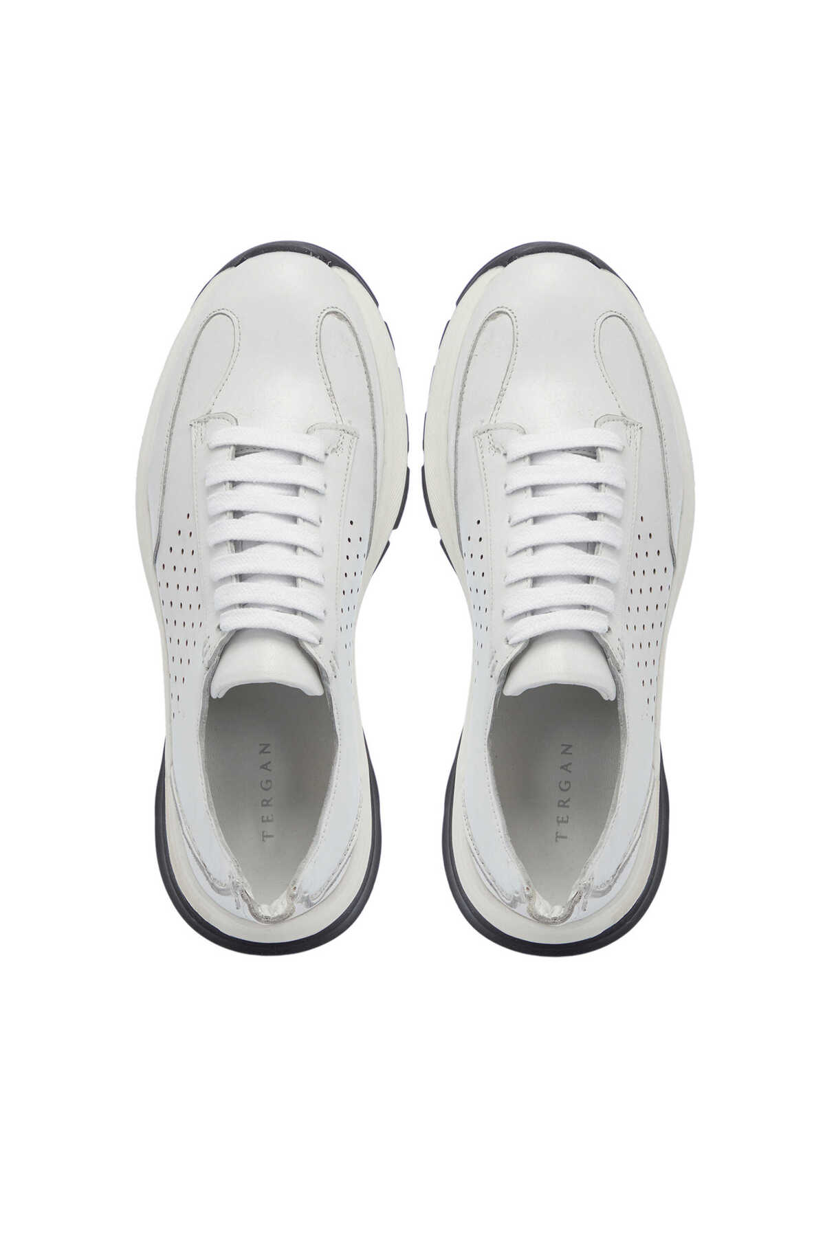 Tergan  Beyaz Hakiki Deri Erkek Sneaker - E25S1AY57552-A26 - Görsel 5