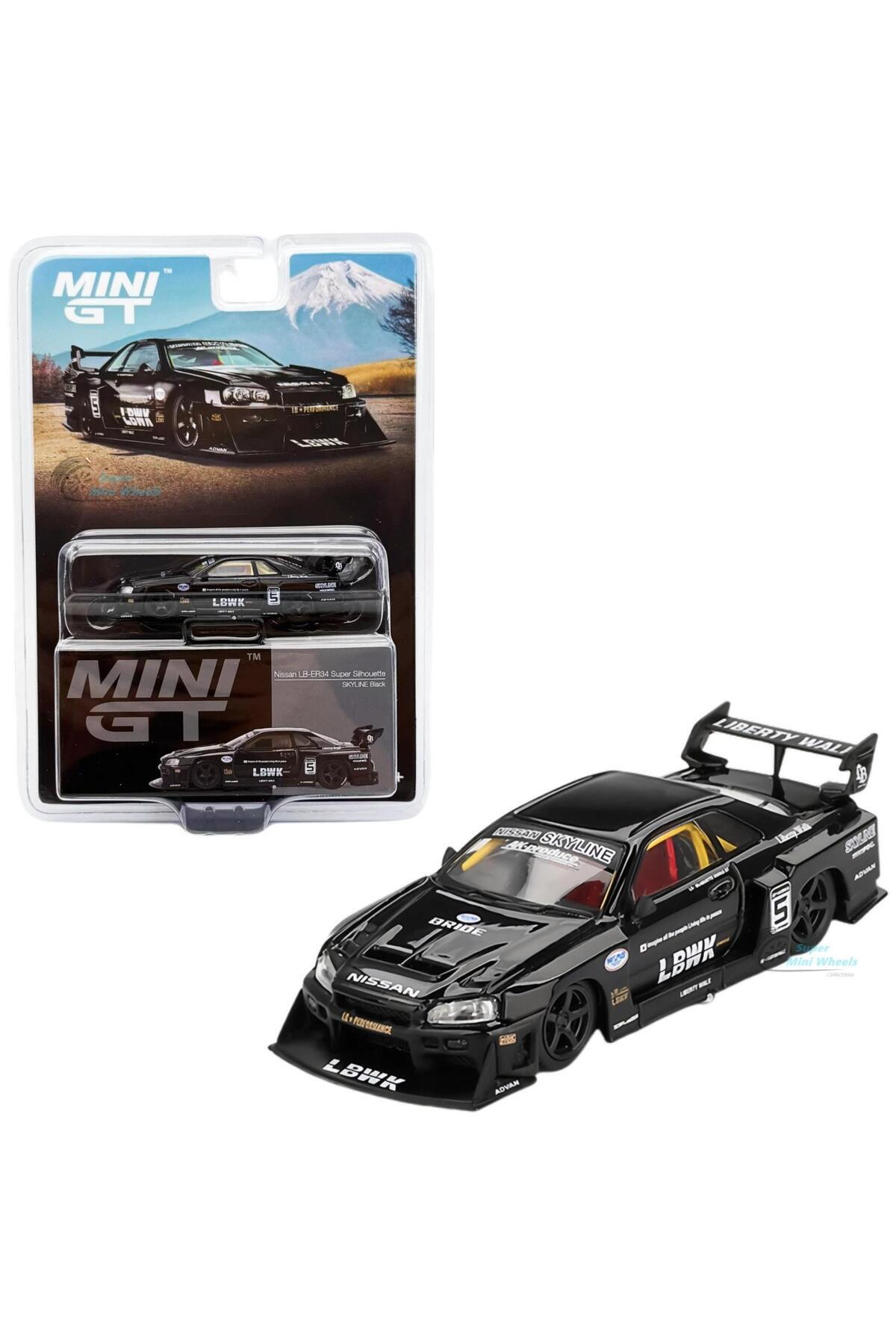 ミニカー Minigt LBWK Nissan GT-R Black 1/64 #75 mini gt 1:64 Nissan LB-ER34 Super Silhouette Skyline Black LBWK