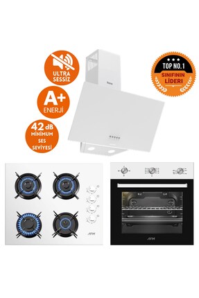 Ferre ve AFM TECH Markalı /SilentART WAP Sessiz Beyaz Siyah Ankastre Set ( D0...