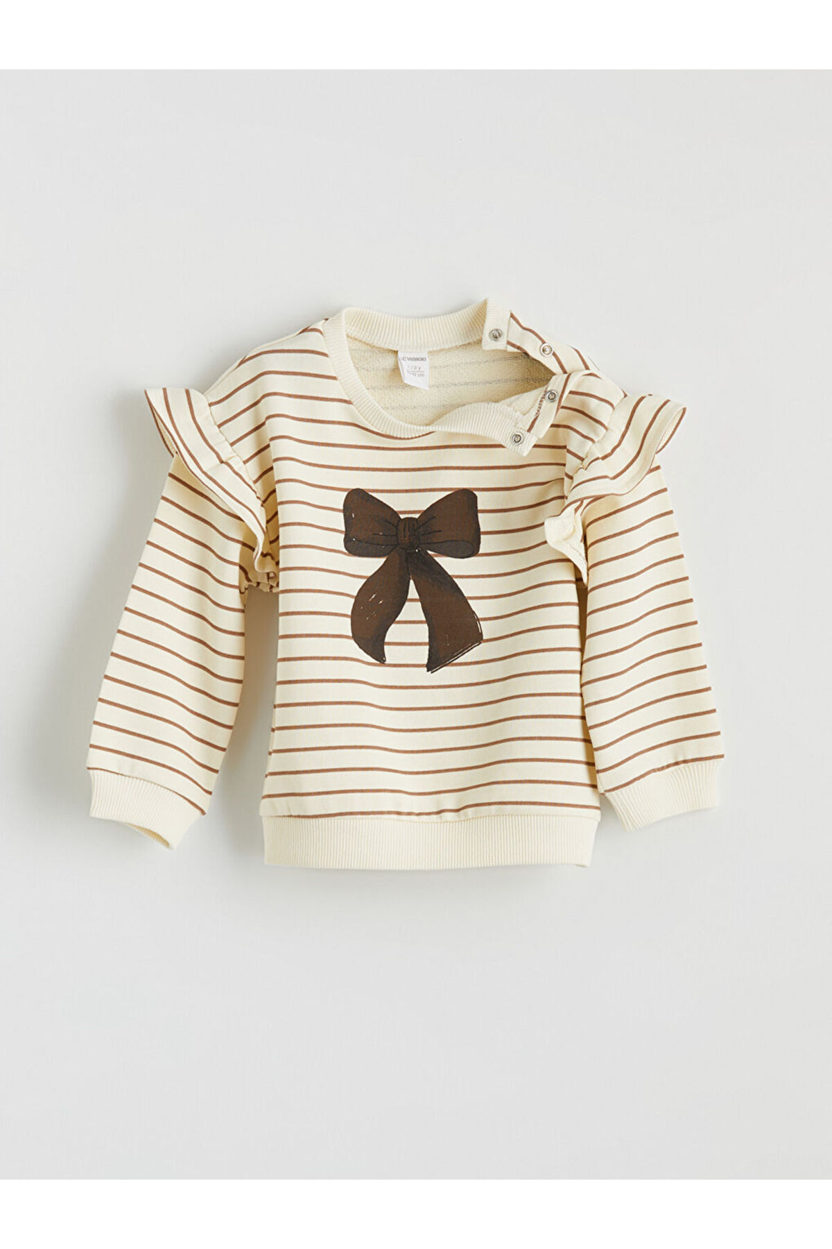 LC Waikiki GiyÇık Store den Ekru Bisiklet Yaka Baskılı Kız Bebek Sweatshirt fotoğrafı 2 (önizleme)