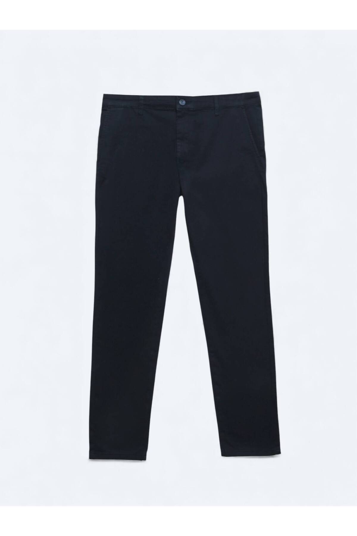 شلوار کتان ساده بافت سرمه‌ای Kip