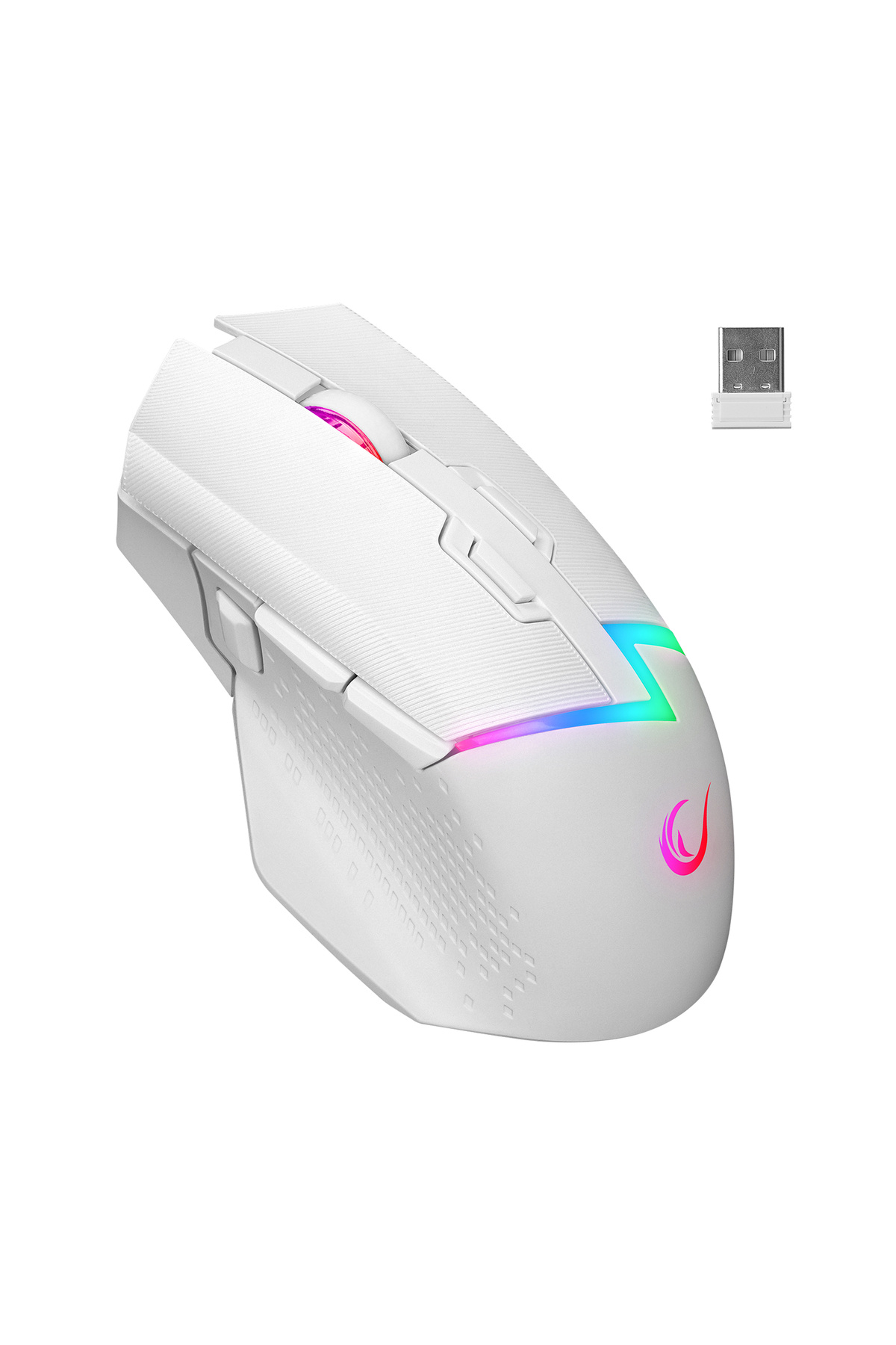 Rampage DROP M3 V2 24000 Dpi 3311 Sensör Beyaz RGB Kablosuz 80 Milyon Huano Switch Gaming Oyuncu Mouse