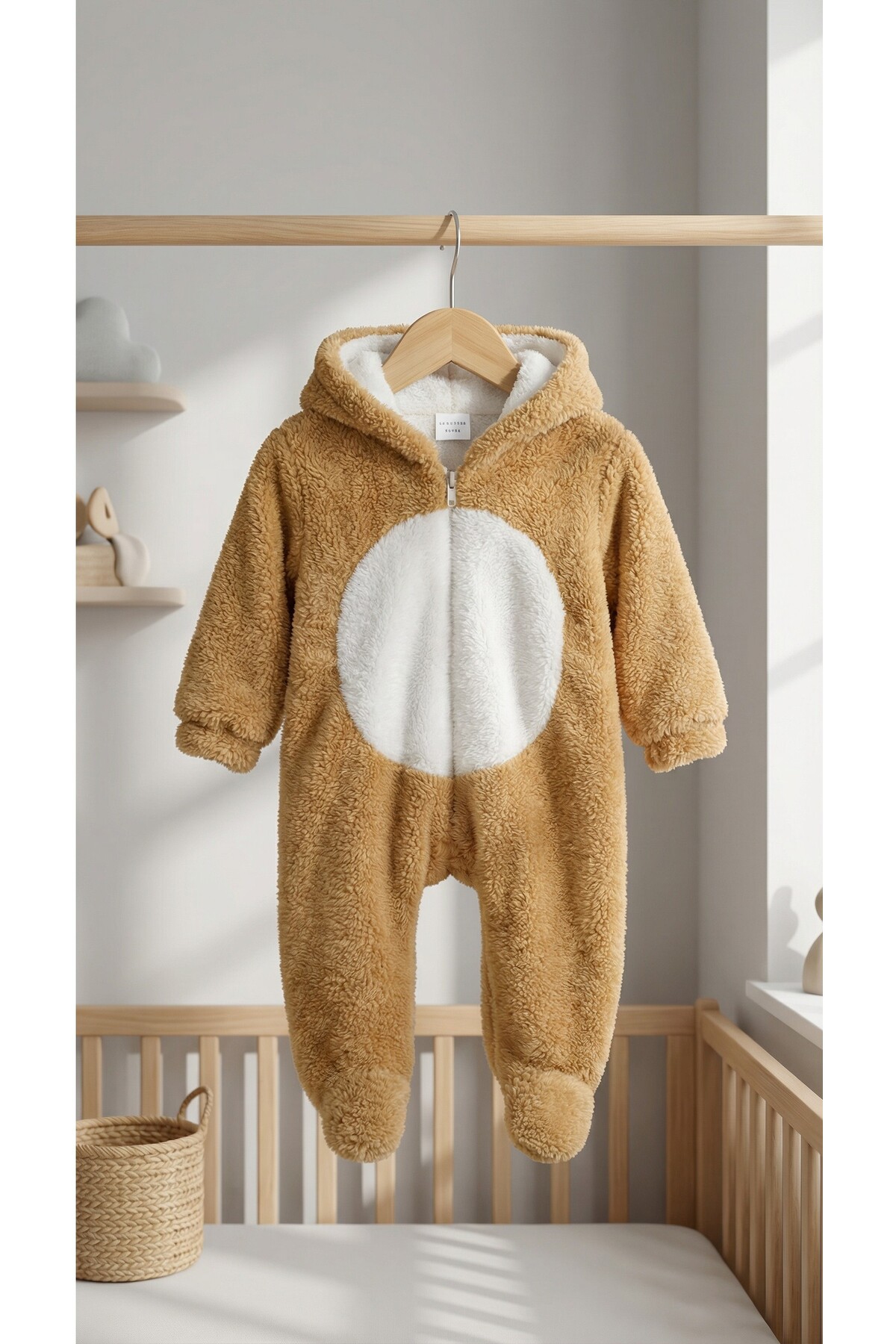 bebek_iklimi İsimli Peluş Kışlık Bebek Tulumu 0-12 Ay – Kapüşonlu Tavşan Kulaklı Patikli fotoğrafı 5 (önizleme)