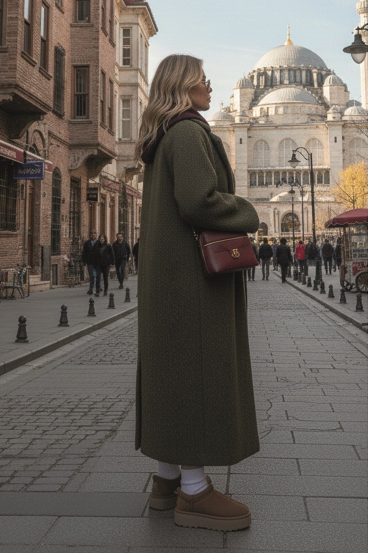 Toridas  Kışlık Astarlı Detaylı Kadın Kaşmir Kaban - Görsel 3