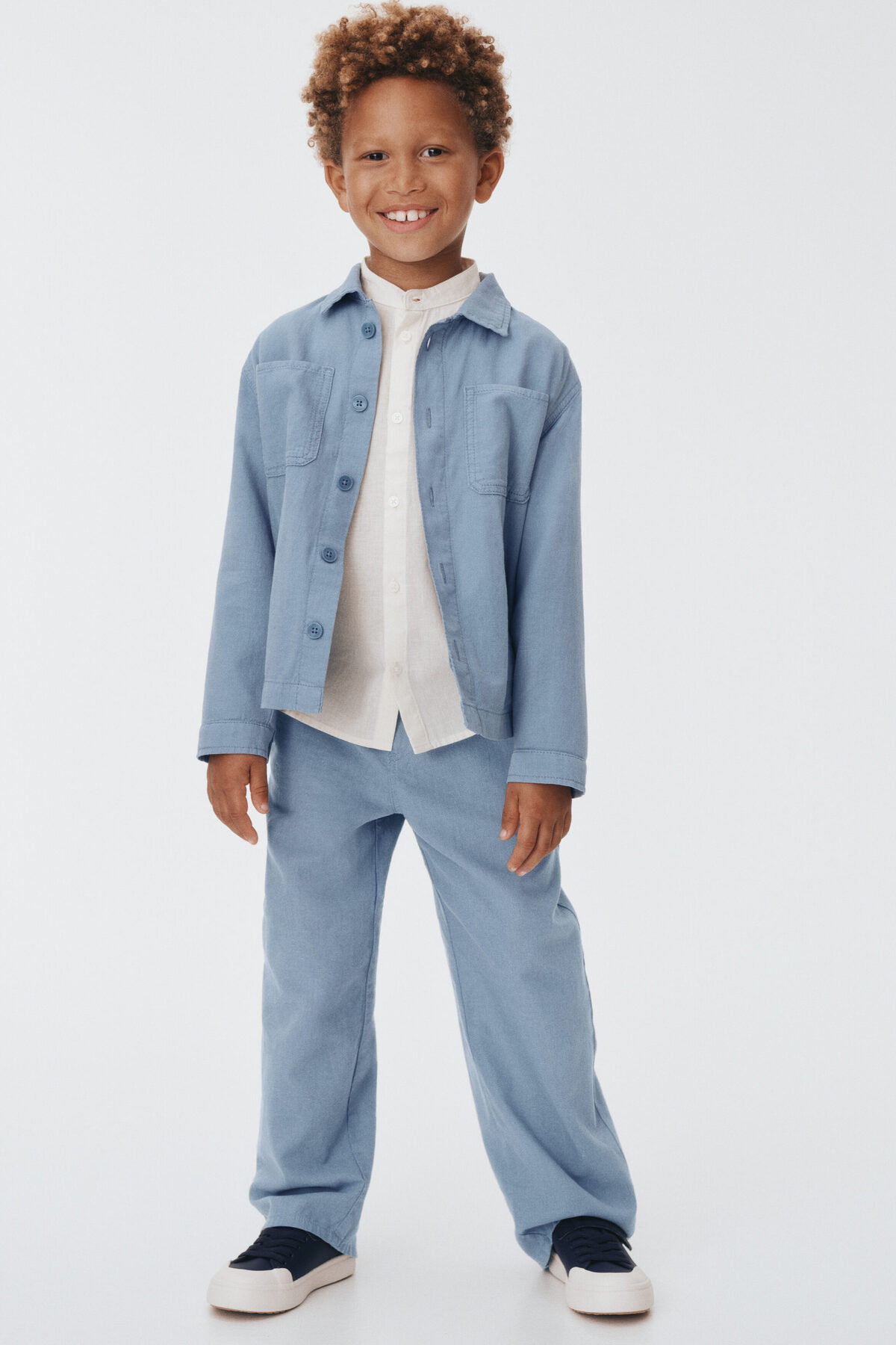 H&M Keten Karışımlı Gömlek Ceket fotoğrafı 2 (önizleme)