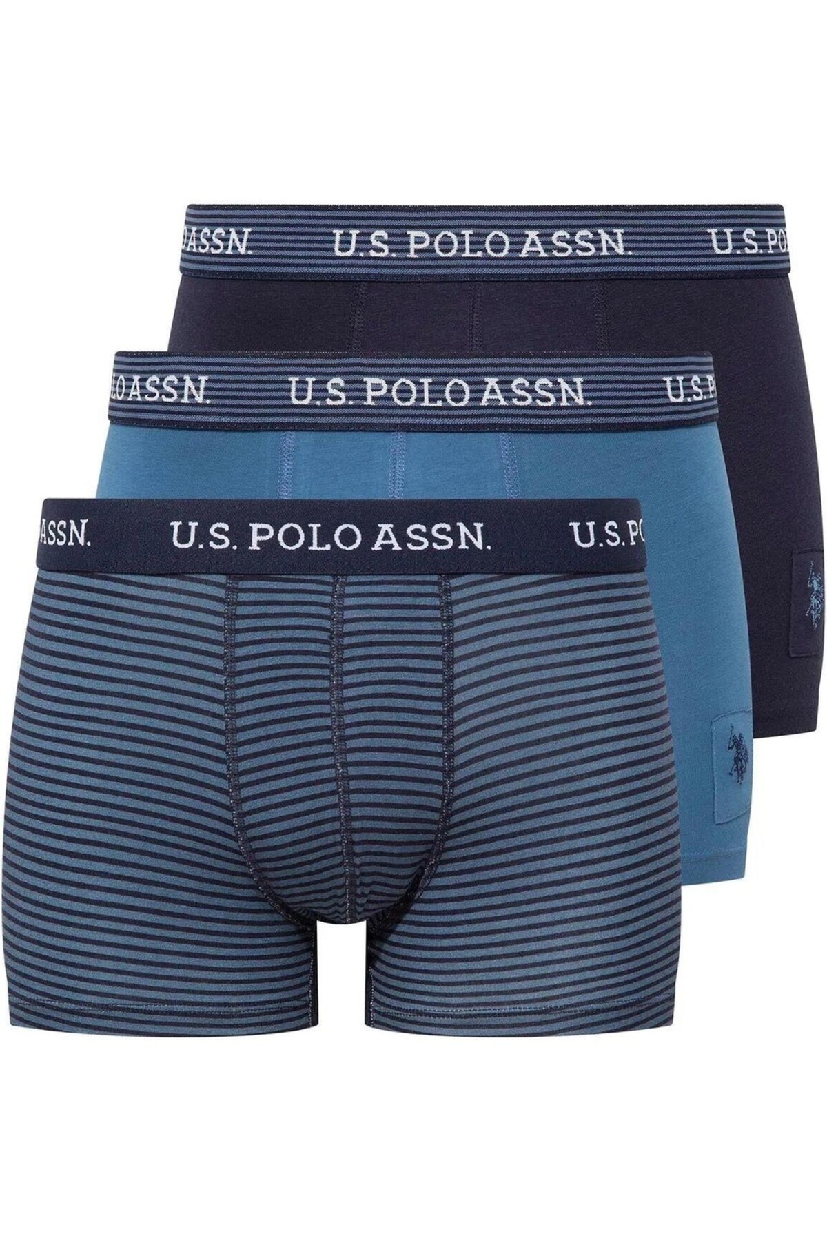 یو اس پولو شلوارک باکسر لیکرا پارچه مودال نخی مردانه، بسته 3 عددی