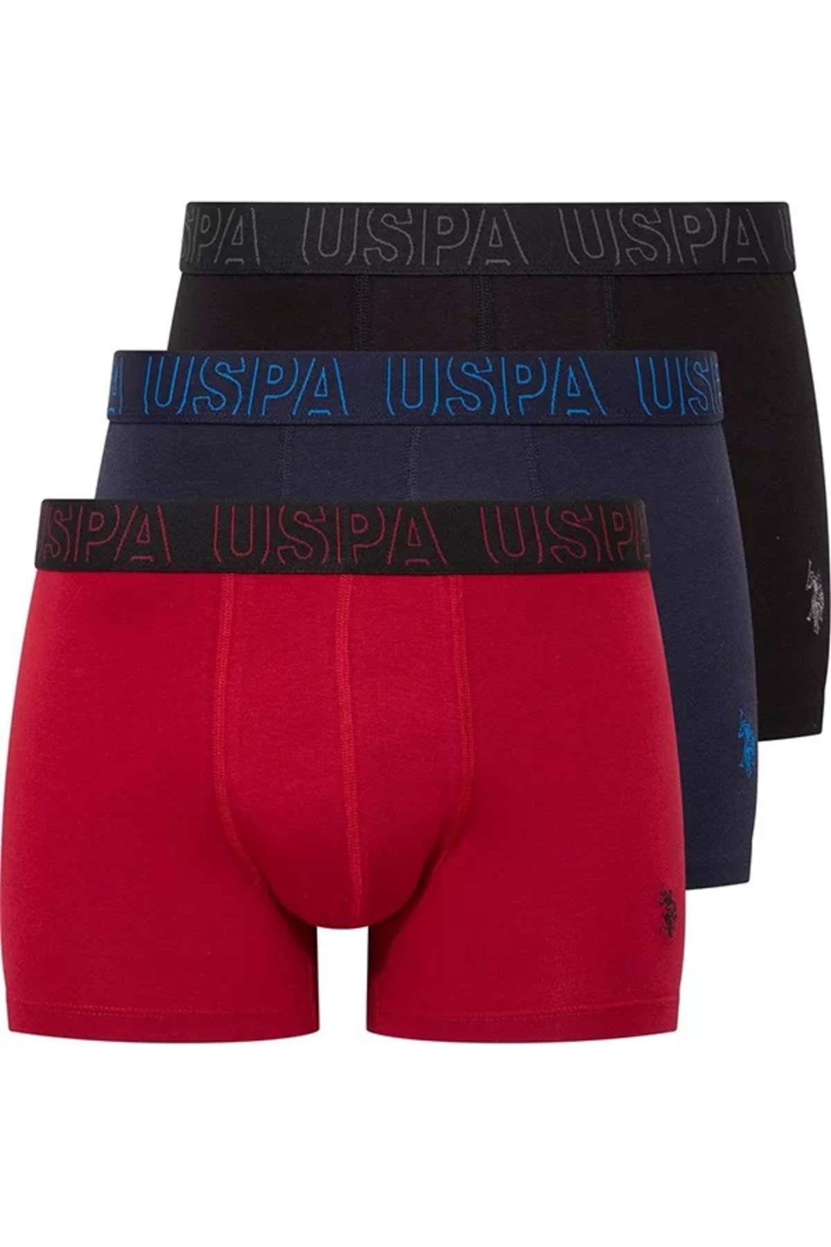 یو اس پولو شلوارک باکسر لیکرا پارچه مودال نخی مردانه، بسته 3 عددی