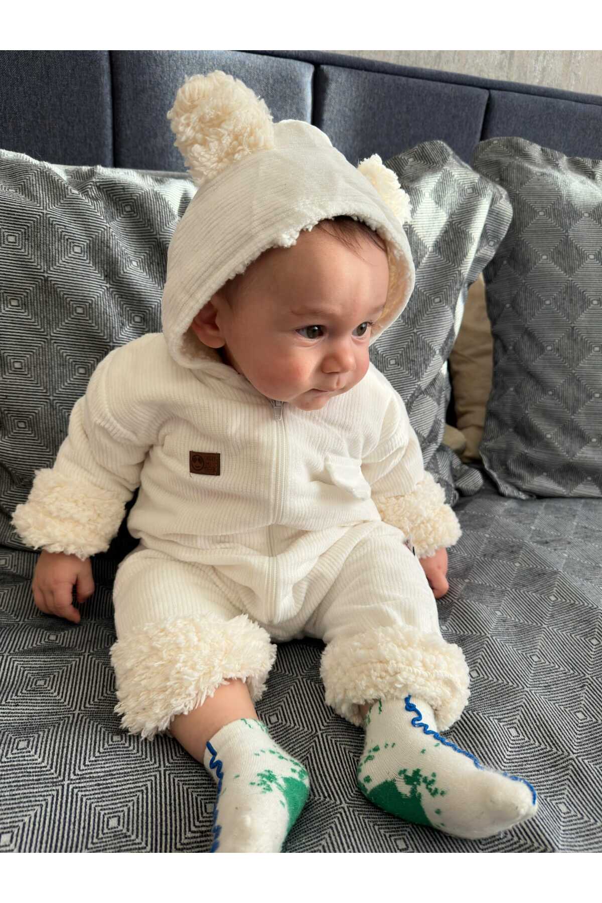 BY TUNA DESİGN Kapüşonlu Ayıcıklı Bebek Astronot Tulum – Fermuarlı, Polar, Unisex, Kışlık fotoğrafı 4 (önizleme)
