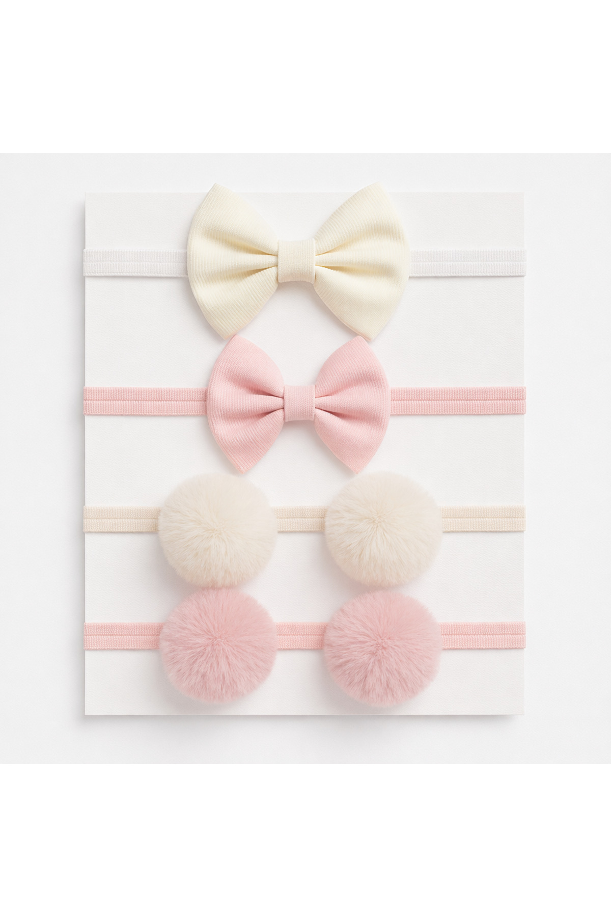 ESES BEBE 4’lü Bebek Bandana Seti Fiyonklu Ponponlu – Kız Bebek Saç Bandı fotoğrafı 3 (önizleme)
