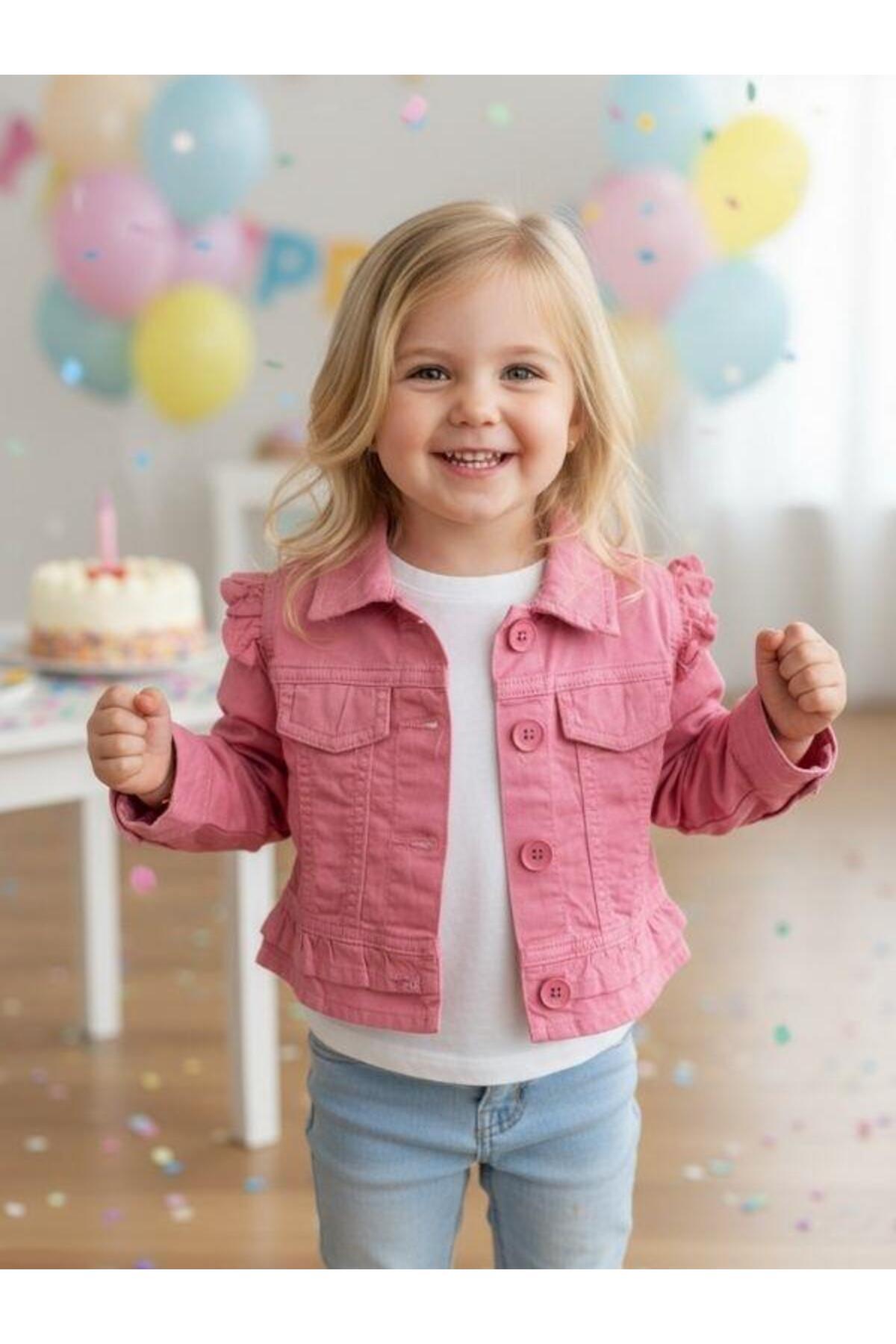 Zekids Kız Bebek Cep Detaylı İnce Mevsimlik Ceket fotoğrafı 2 (önizleme)