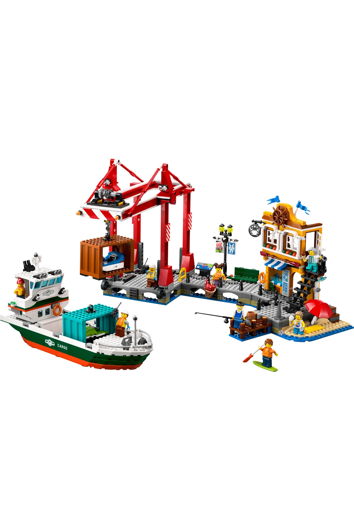 LEGO Portul de pe litoralul orașului meu cu navă de marfă (60422