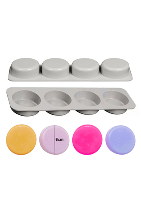Getshopmini Sabun Kalıbı Yuvarlak Daire Sabun Kalıbı Çoklu Sabun Kalıbı Silik...