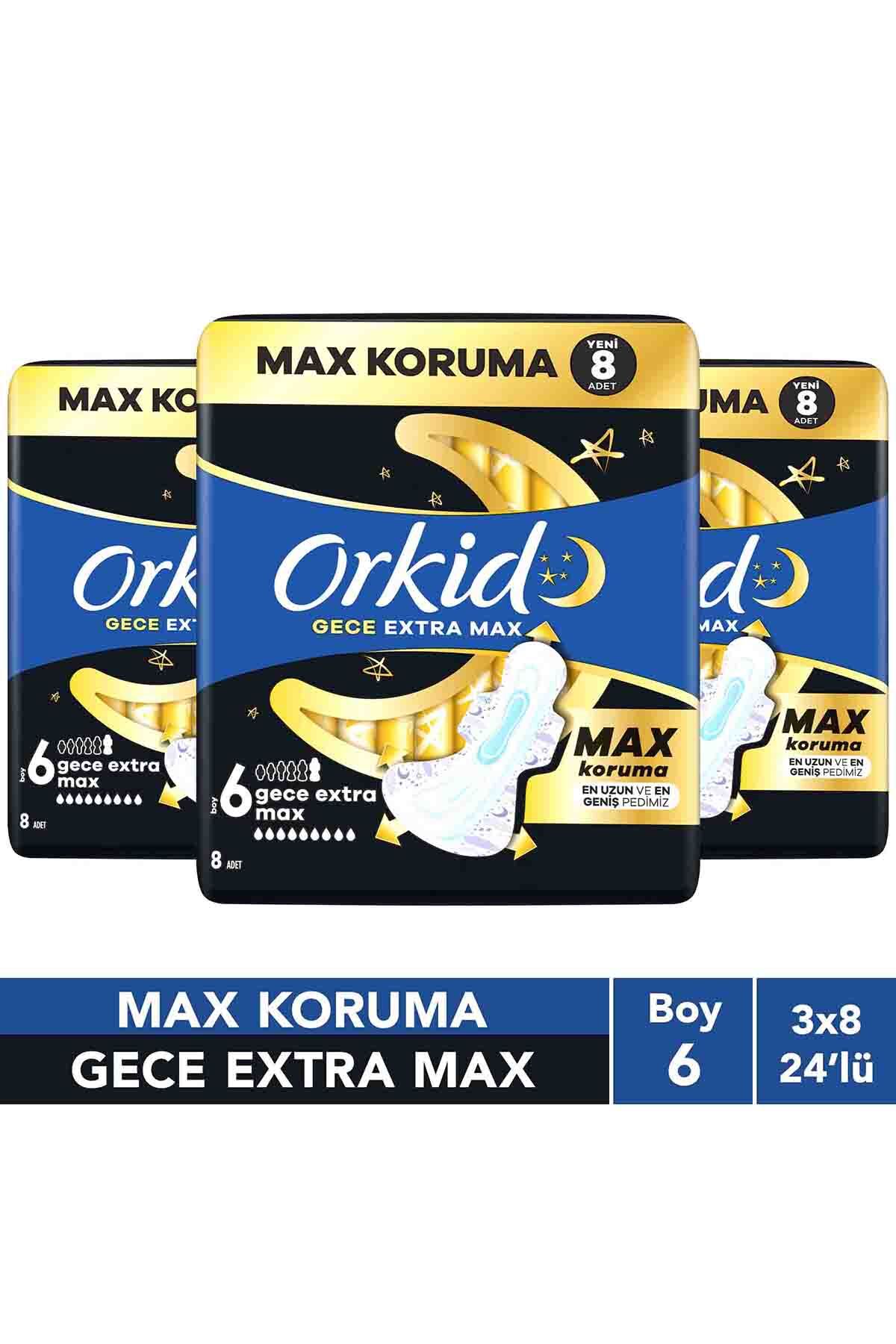 Orkid Ultra Gece Extra Max (Boy 6) 8 Adet Hijyenik Ped x3 - Fiyatı, Yorumları