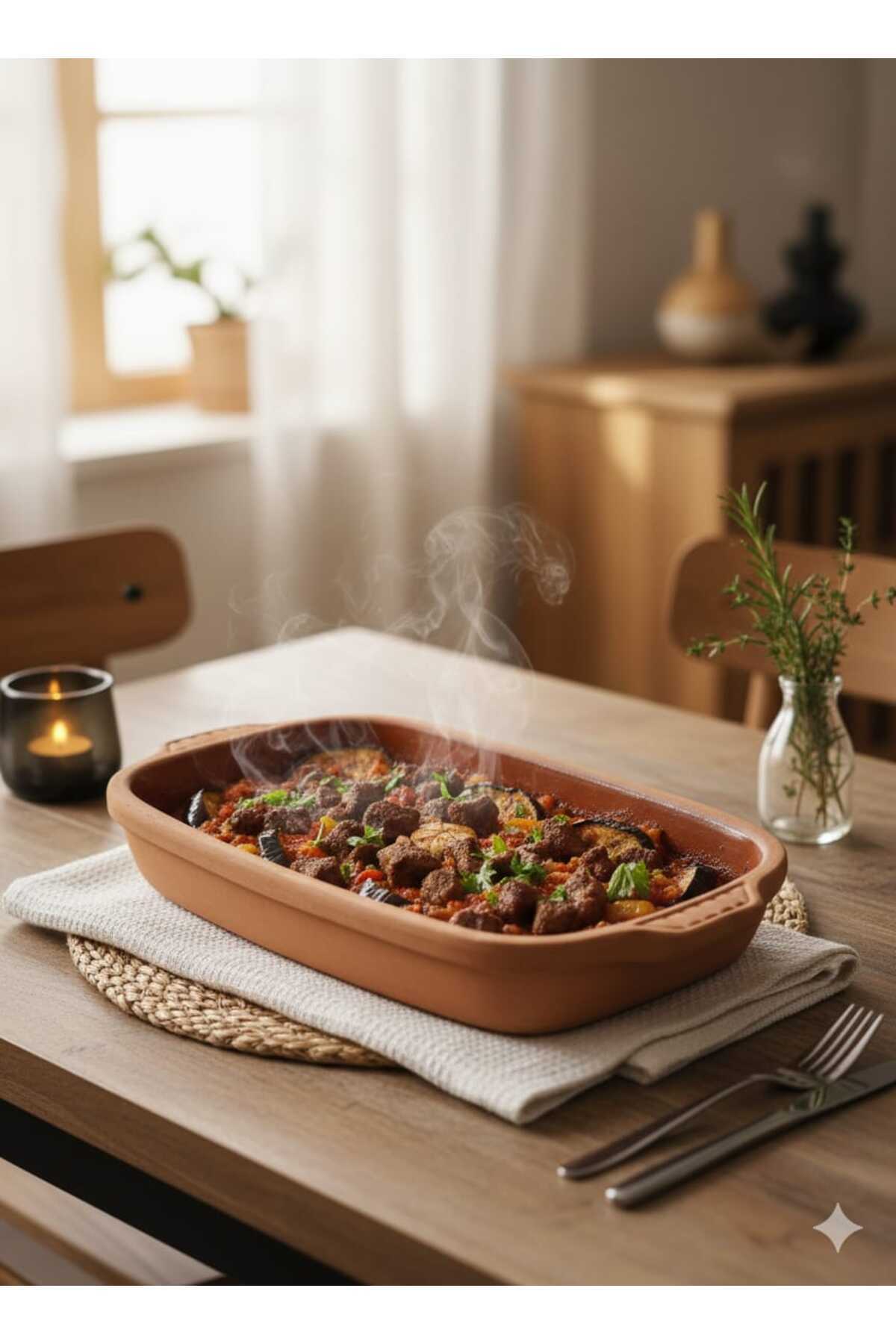 BAĞIŞ TİCARET 5 Kişilik Büyük boy Kapadokya Et Ve Güveç Toprak Tava