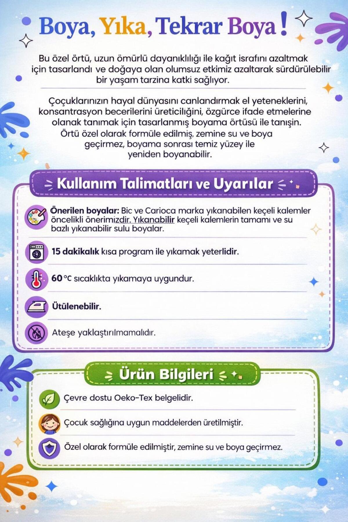 Kidstoria Su Geçirmez Makinada Yıkanabilir Tekrar Boyanabilir Astronot Aktivite Boyama Oyun Halısı 95x45 fotoğrafı 2 (önizleme)