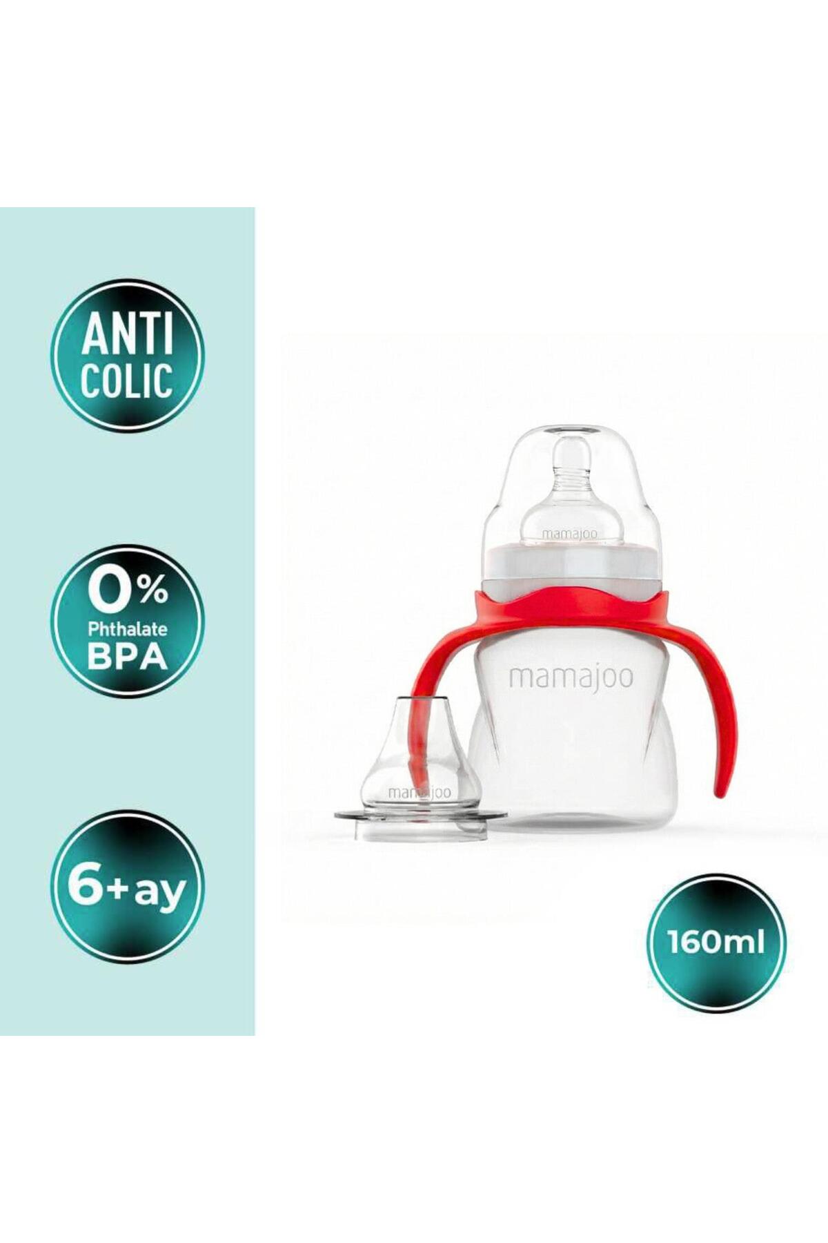 Mamajoo Kulplu Antikolik Alıştırma Biberonu 160 Ml & Ortodontik Emzik Seti | Kırmızı & Beyaz, 12 Ay fotoğrafı 5 (önizleme)