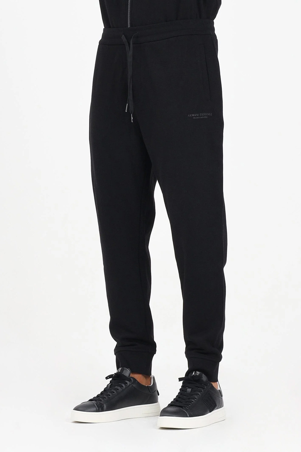آرمانی اکسچنج شلوار ورزشی مردانه تمام فیت Jogger با چاپ لوگو - مشکی
