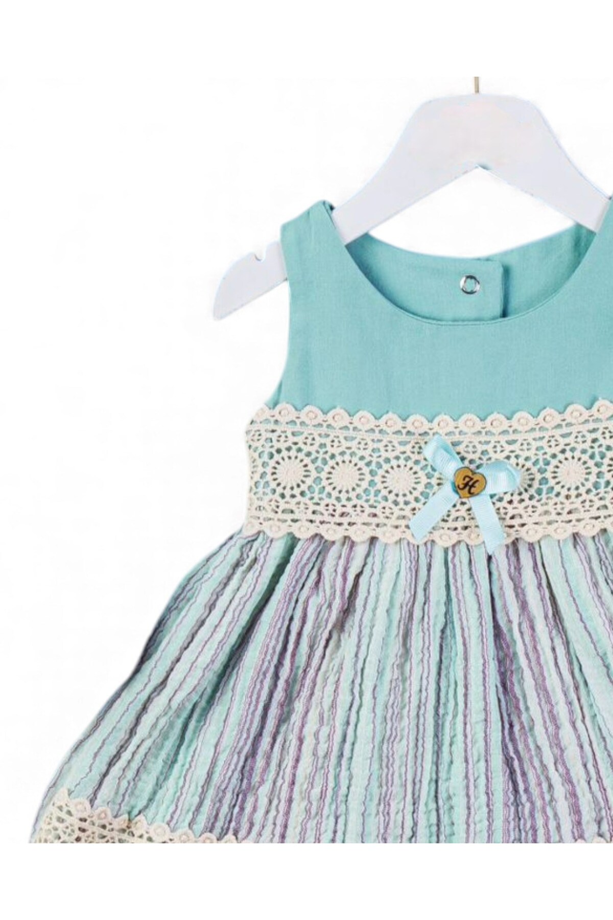 Ege Bebek Kız Bebek 1-2-3 Yaş Dantel Detaylı, Çantalı Yazlık Müslin Elbise R2416 fotoğrafı 3 (önizleme)