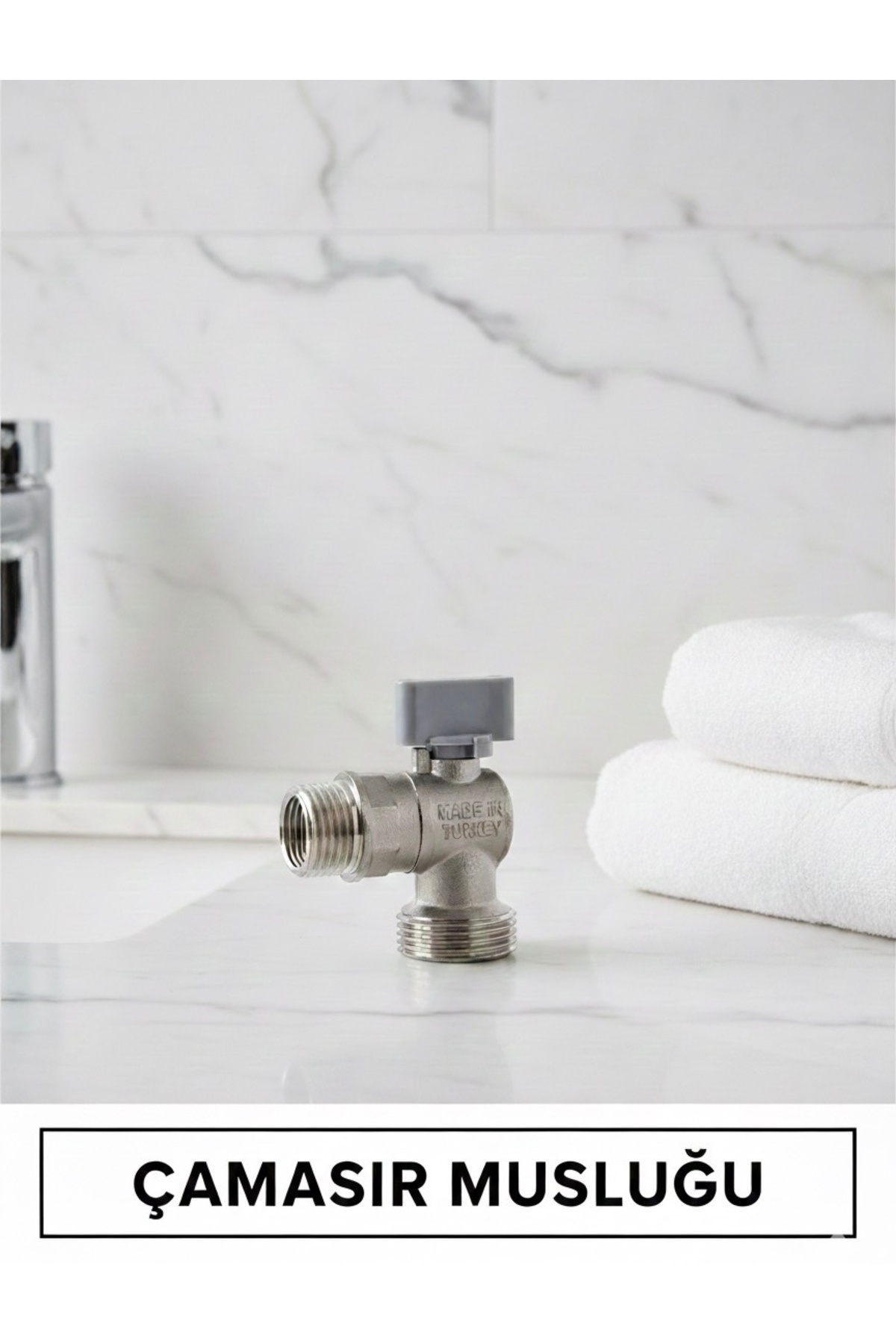 NO BRAND Koçtaş Baş Çeyrek Tur Küresel Çamaşır ve Bulaşık Makinesi Musluğu 3/4