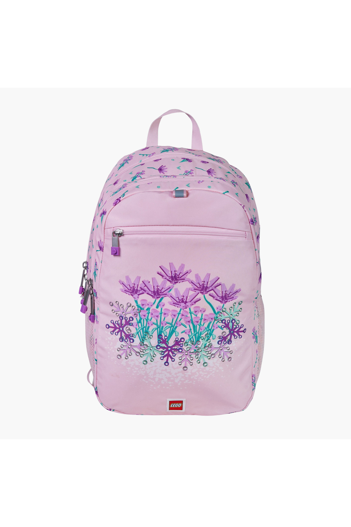 کولهپشتی طرح گلدار با بندهای قابل تنظیم و زیپ - ۴۴×۳۴×۲۸ سانتیمتر