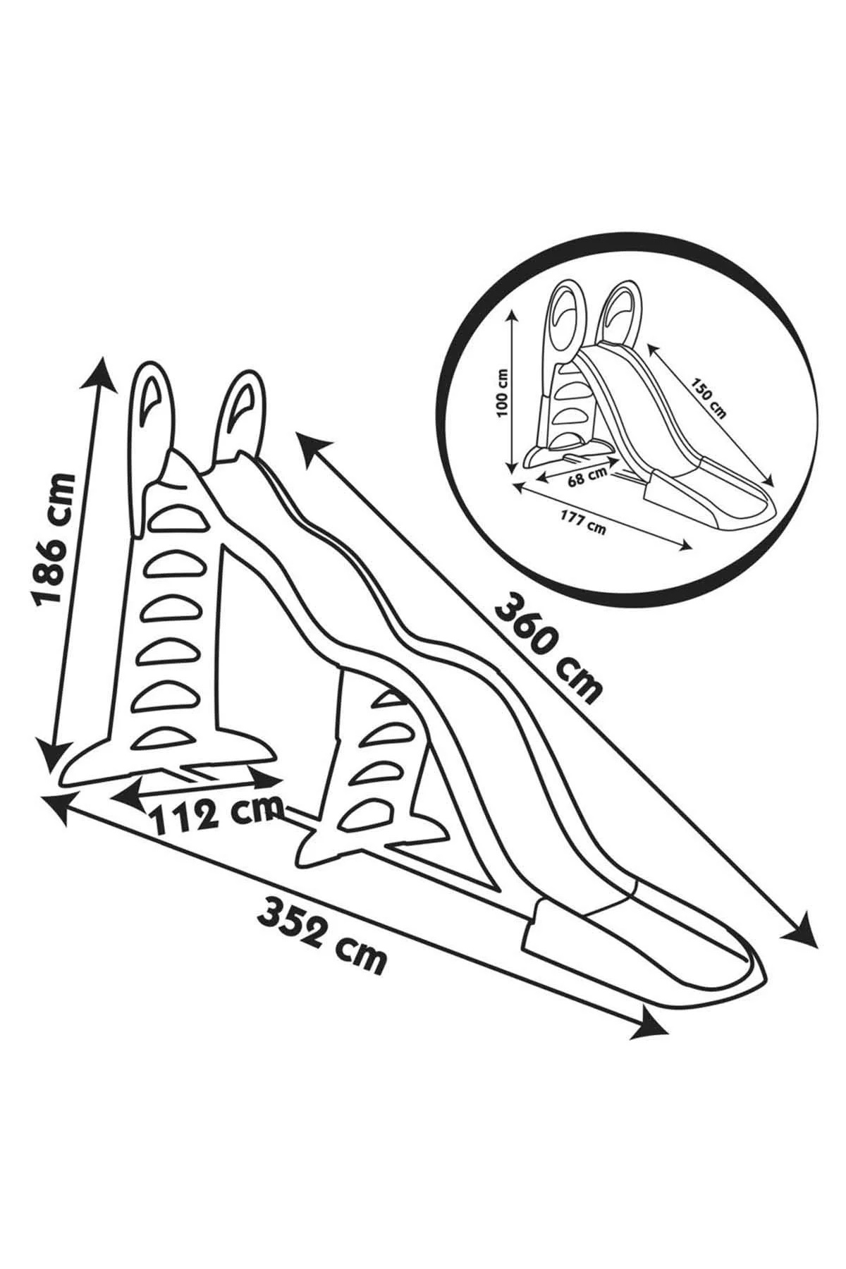 سرسره بزرگ مگا ۲ در ۱ قابل‌توسعه کودکان با نردبان