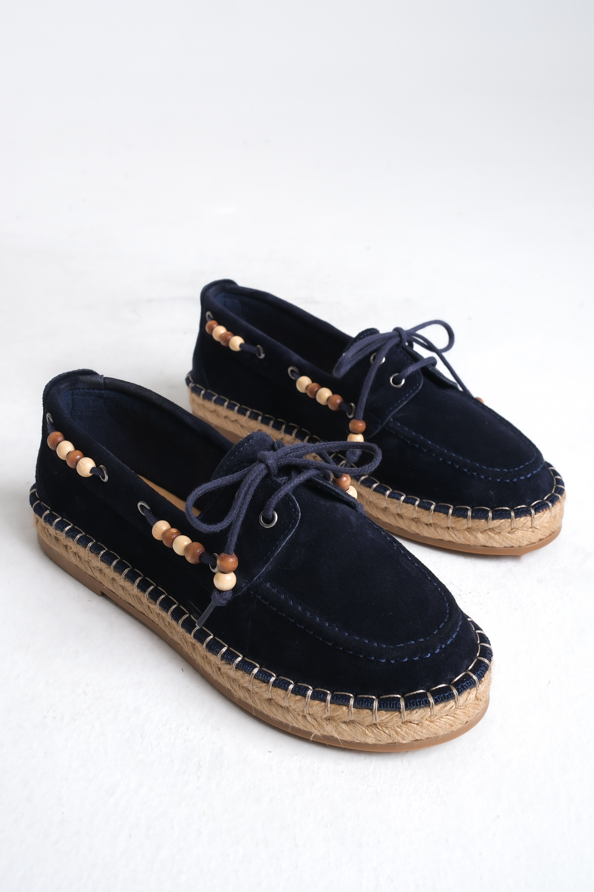 STARK SHOES Kadın Hakiki Deri Süet Boncuklu Espadril