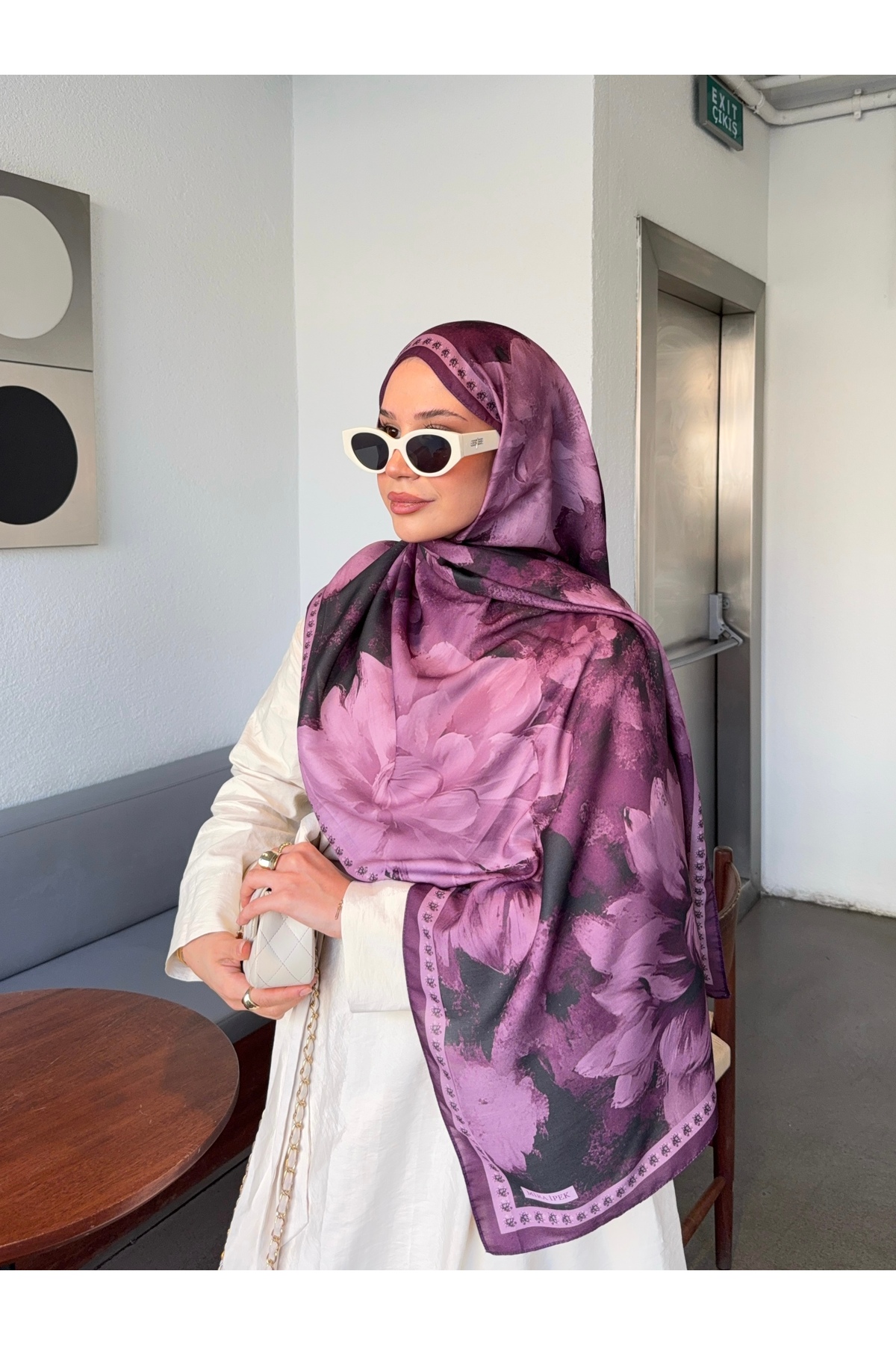 Mira İpek  Desenli Pamuk Soft Şal Marline Serisi ps179 - Görsel 6