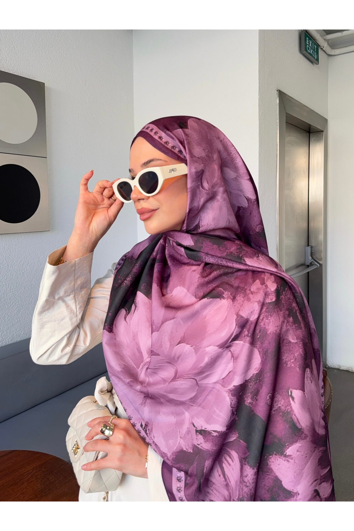 Mira İpek  Desenli Pamuk Soft Şal Marline Serisi ps179 - Görsel 3