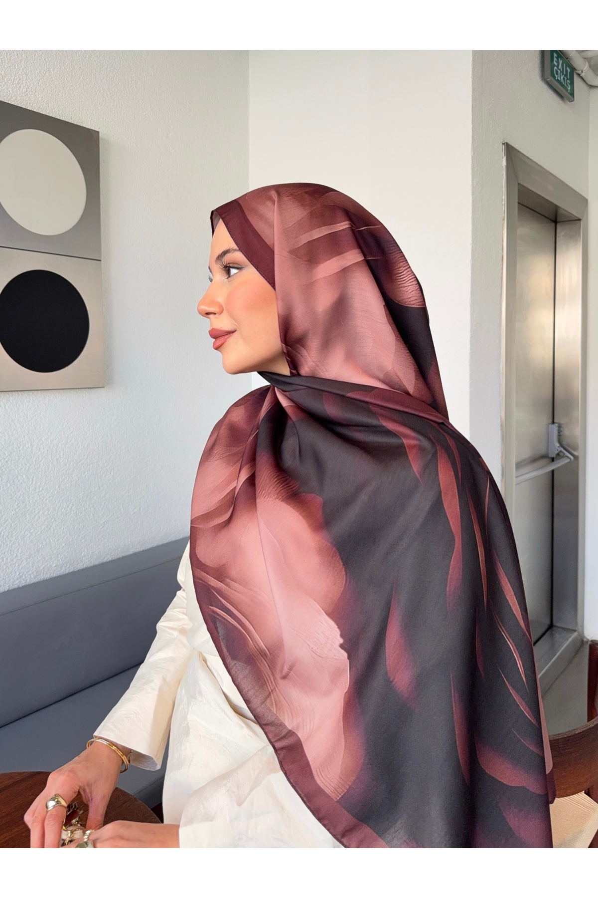 Mira İpek  Desenli Pamuk Soft Şal Marline Serisi ps197 - Görsel 6