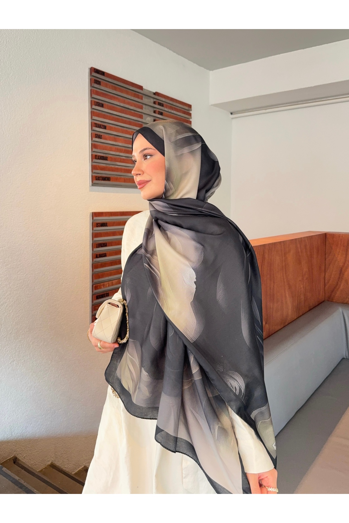 Mira İpek  Desenli Pamuk Soft Şal Marline Serisi ps193 - Görsel 2