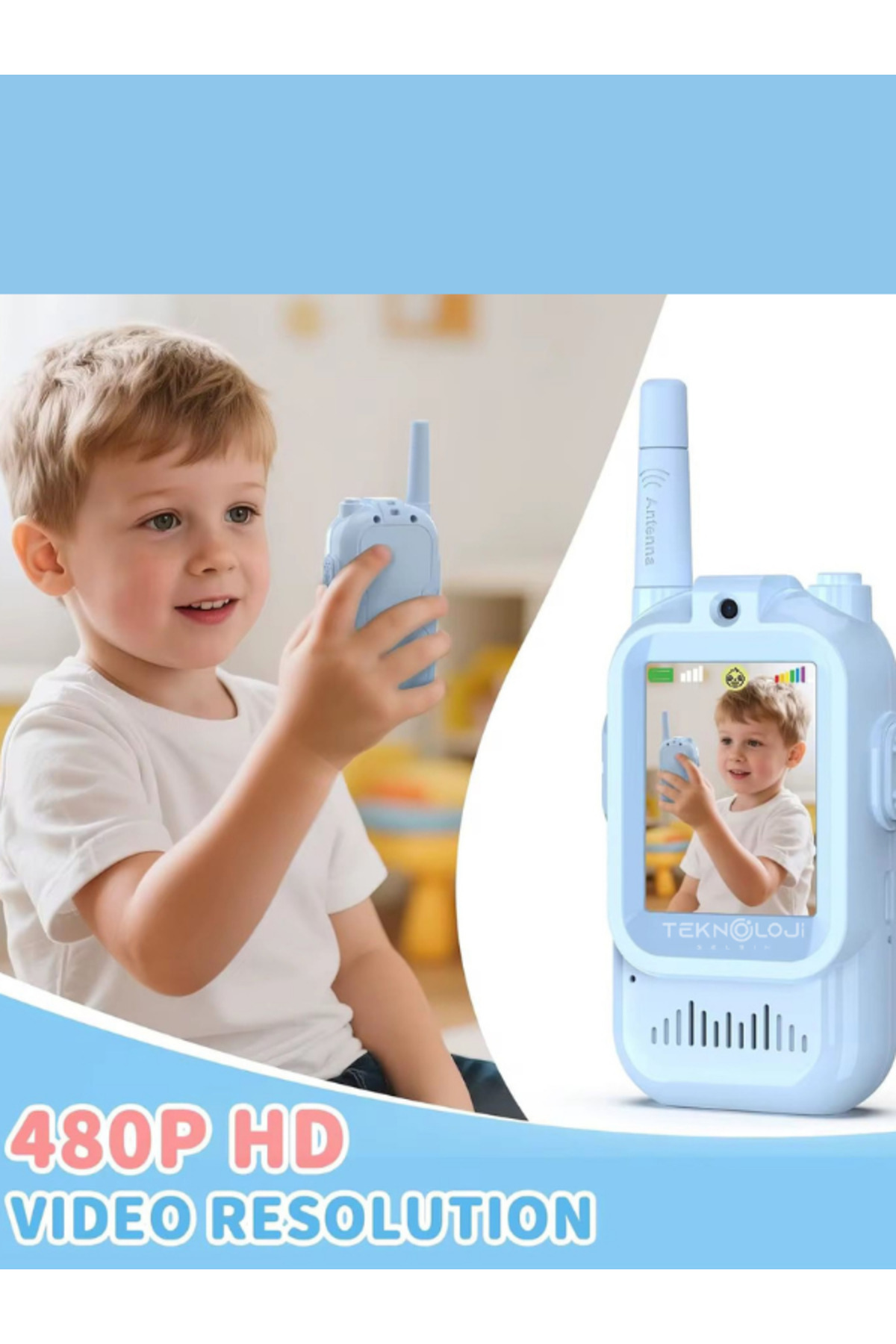 Yellowtech Akıllı Çocuk Telsizi Seti | Görüntülü Ekranlı, Karşılıklı Konuşma, 2 Adet Oyuncak Walkie Talkie fotoğrafı 6 (önizleme)