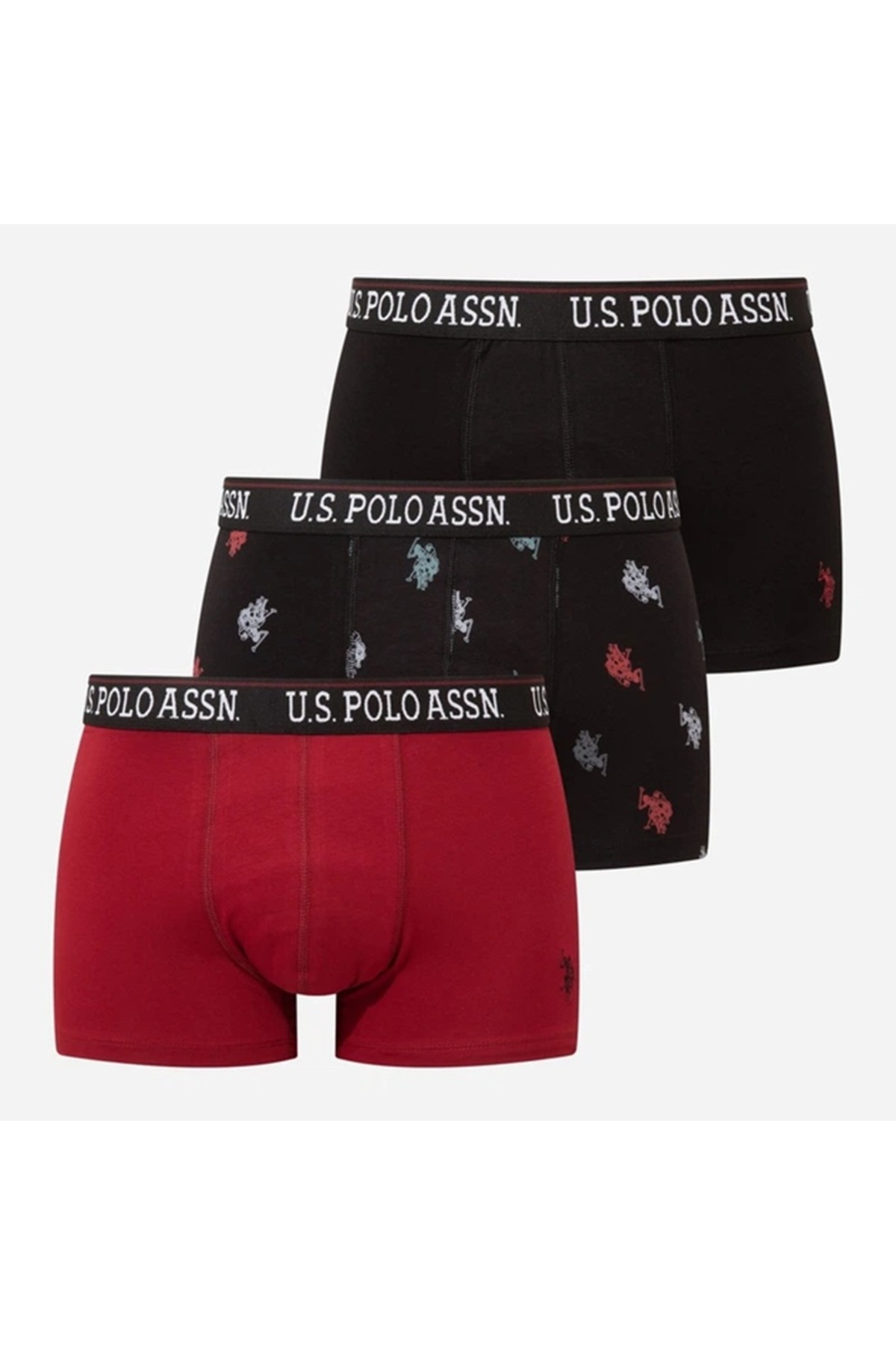 یو اس پولو شورت باکسر لیکرا مردانه 3 عددی