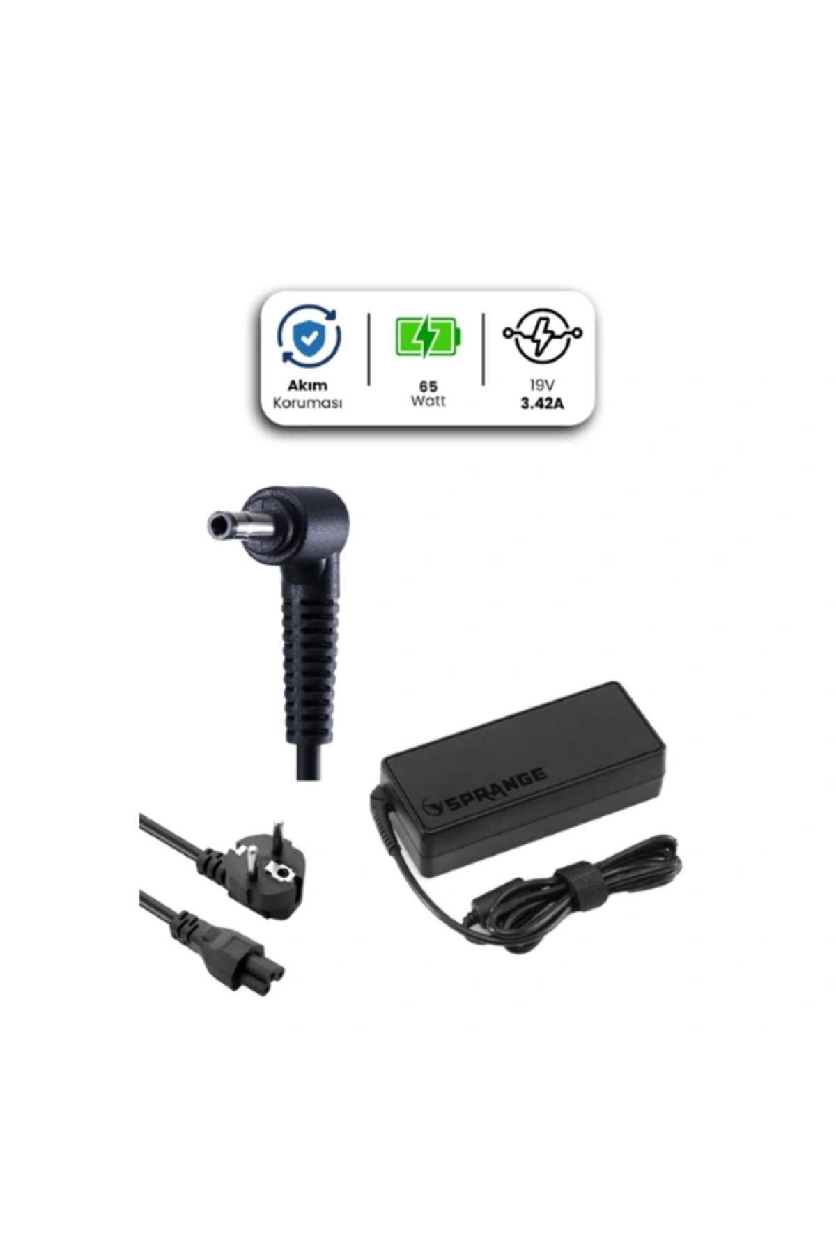 AriaTech 19v 3.42a 4.0 * 1.35mm 65w Casper İçin Laptop Adaptör ( Lisinya )